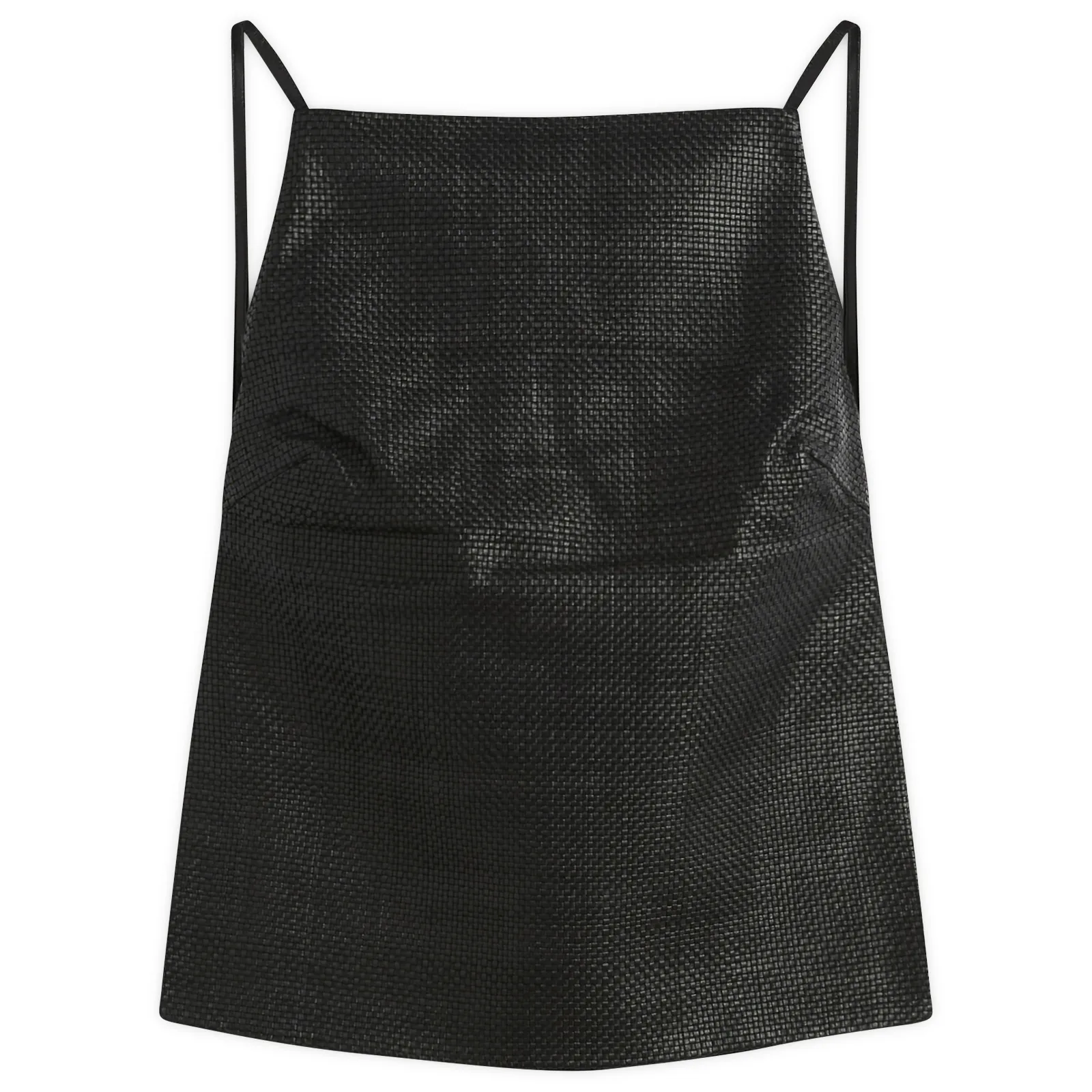 St. Agni Woven Leather Square Neck Top