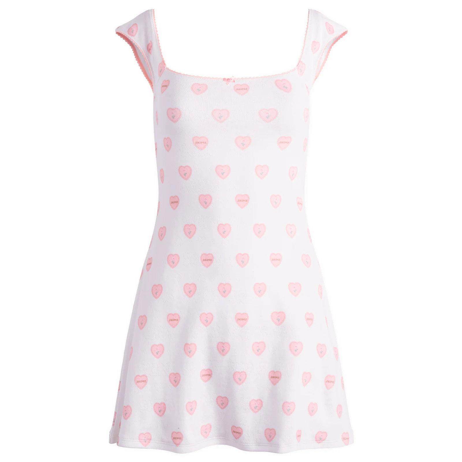 SKIMS Pointelle Cap Sleeve Mini Dress