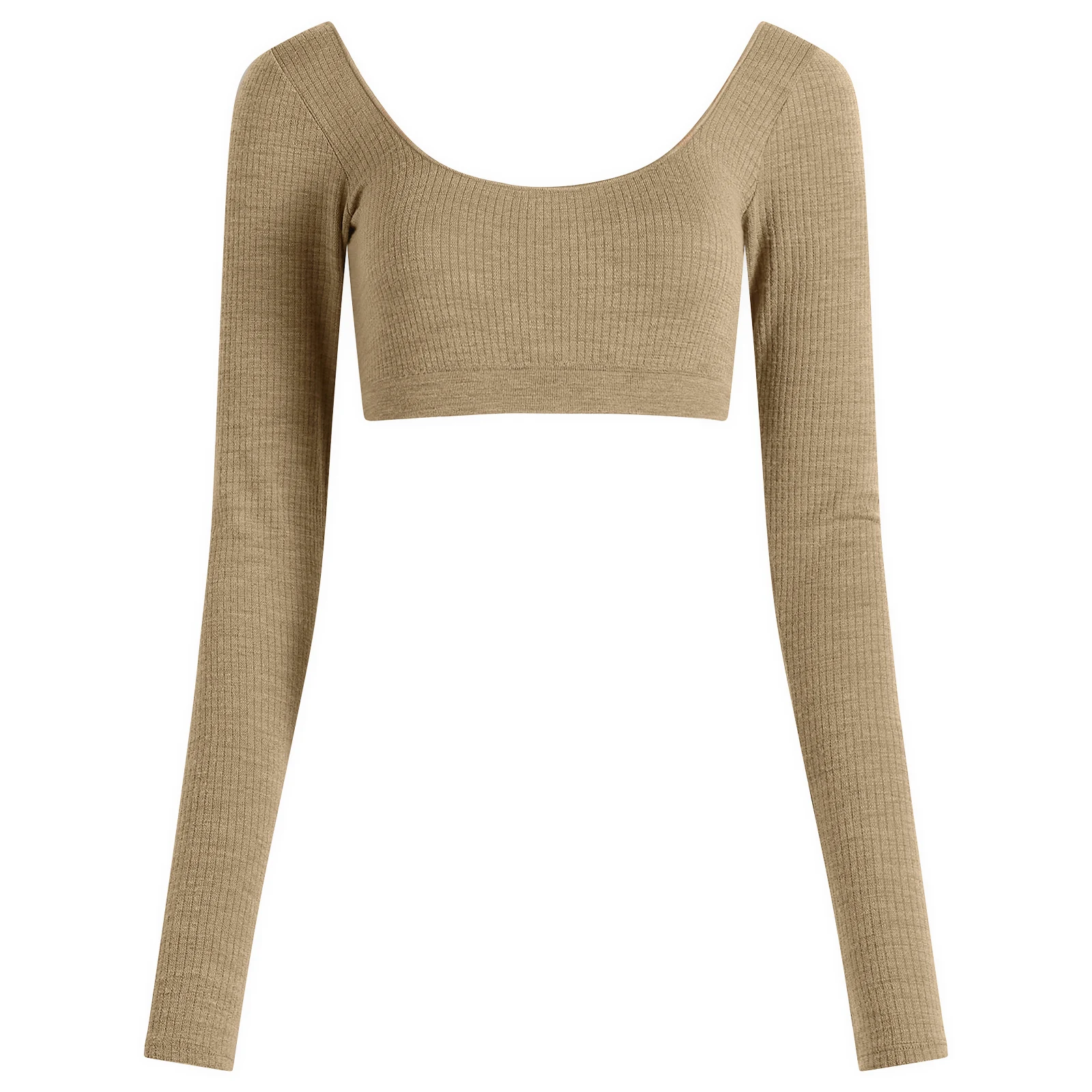 SKIMS Seamless Sheer Wool Long Sleeve Crop Top
