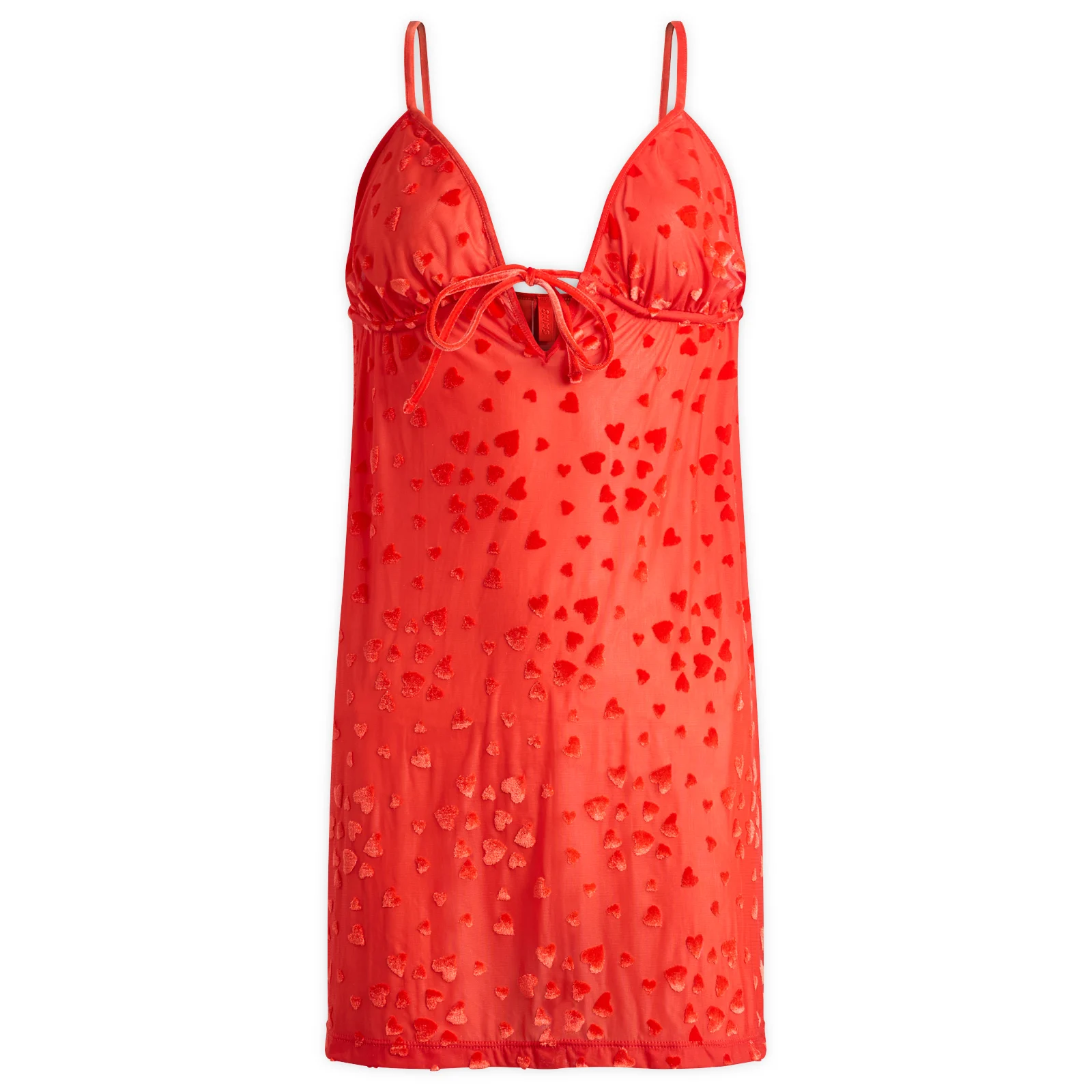 SKIMS Sheer Velvet Burnout Straight Neck Mini Dress