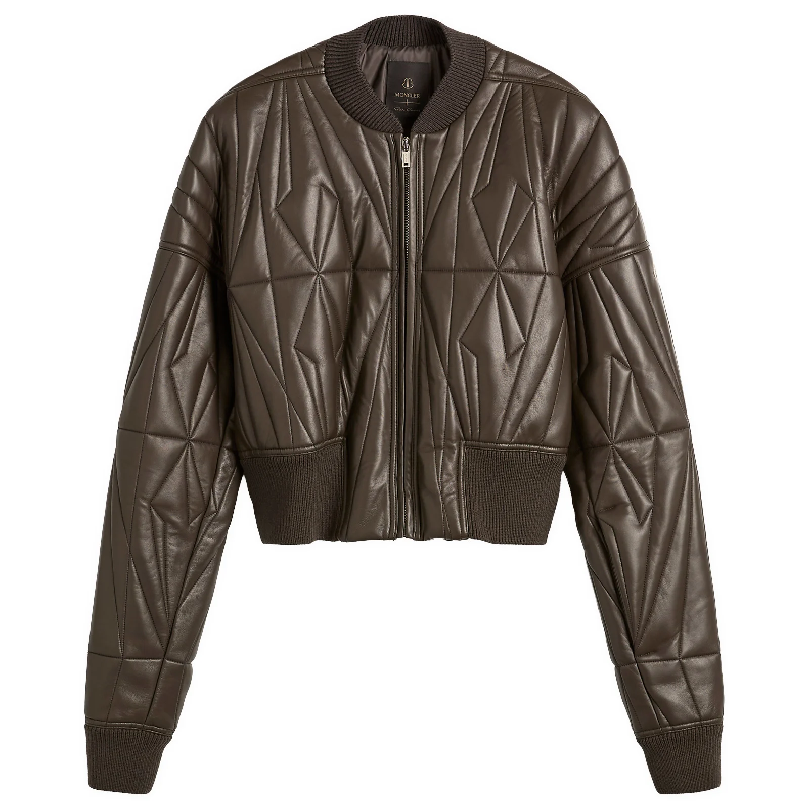 Rick Owens x Moncler Geocamo Cropped Leather Jacket