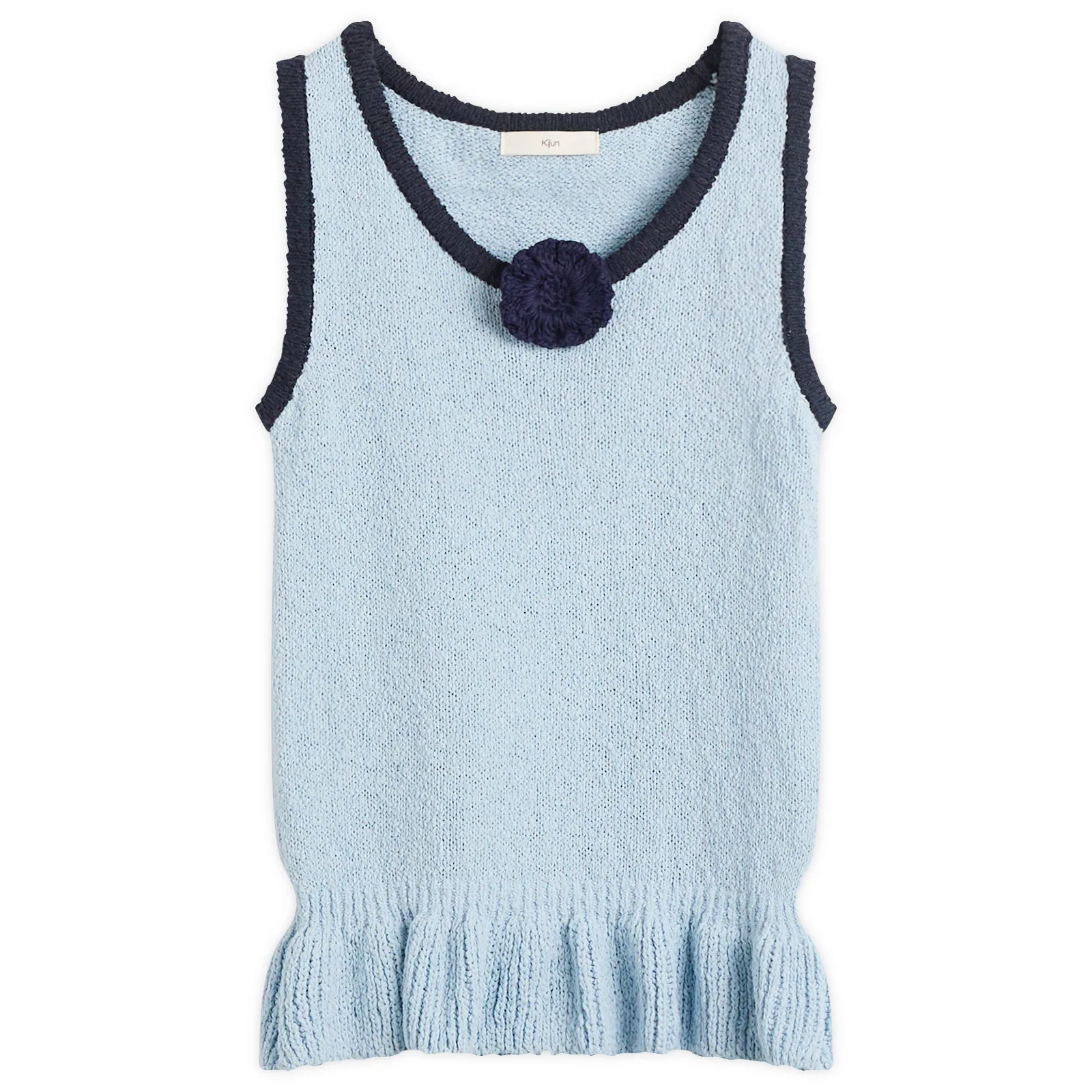 Kijun Corsage Ruffle Knit Vest