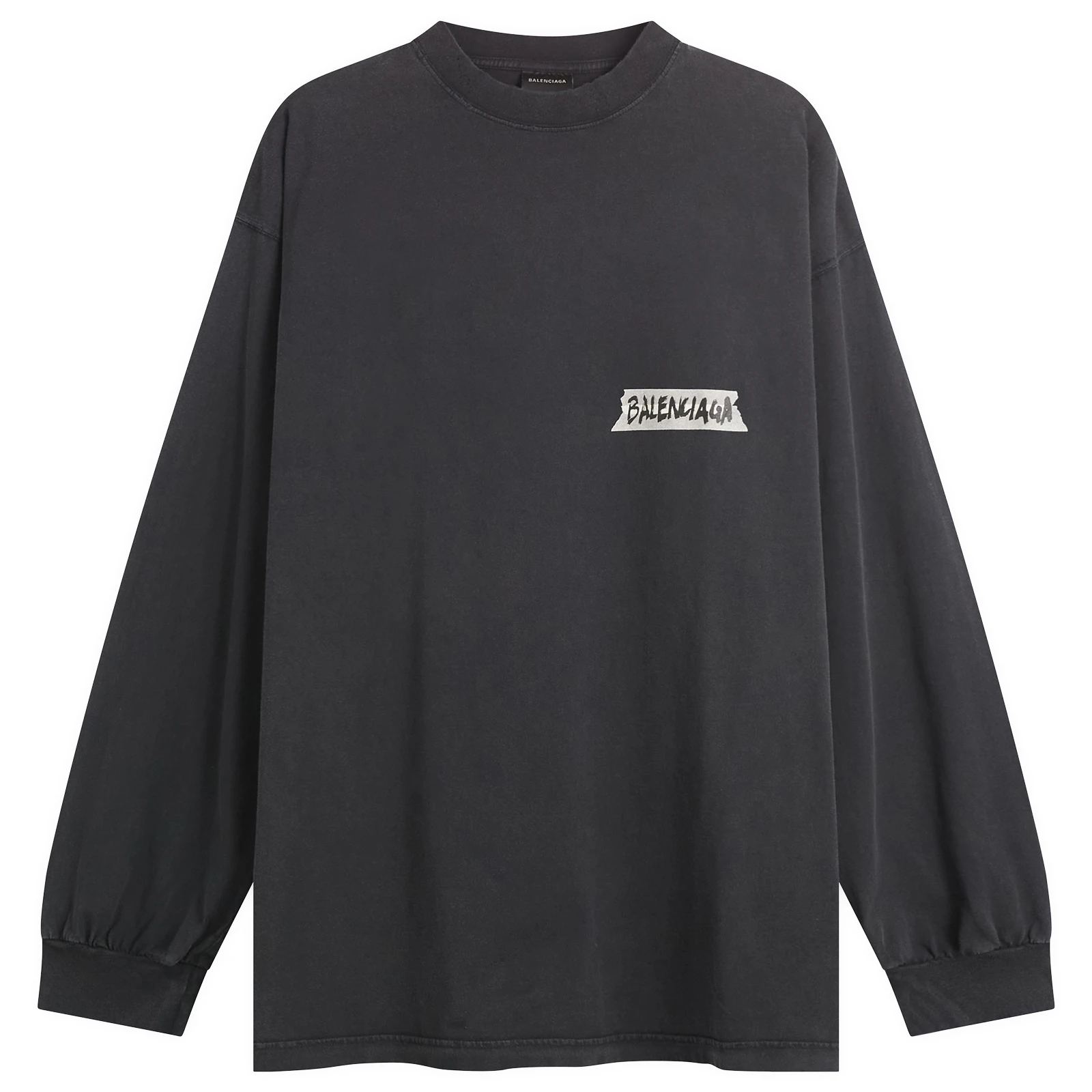 Balenciaga Masking Tape Jersey Oversized Long Sleeve Top