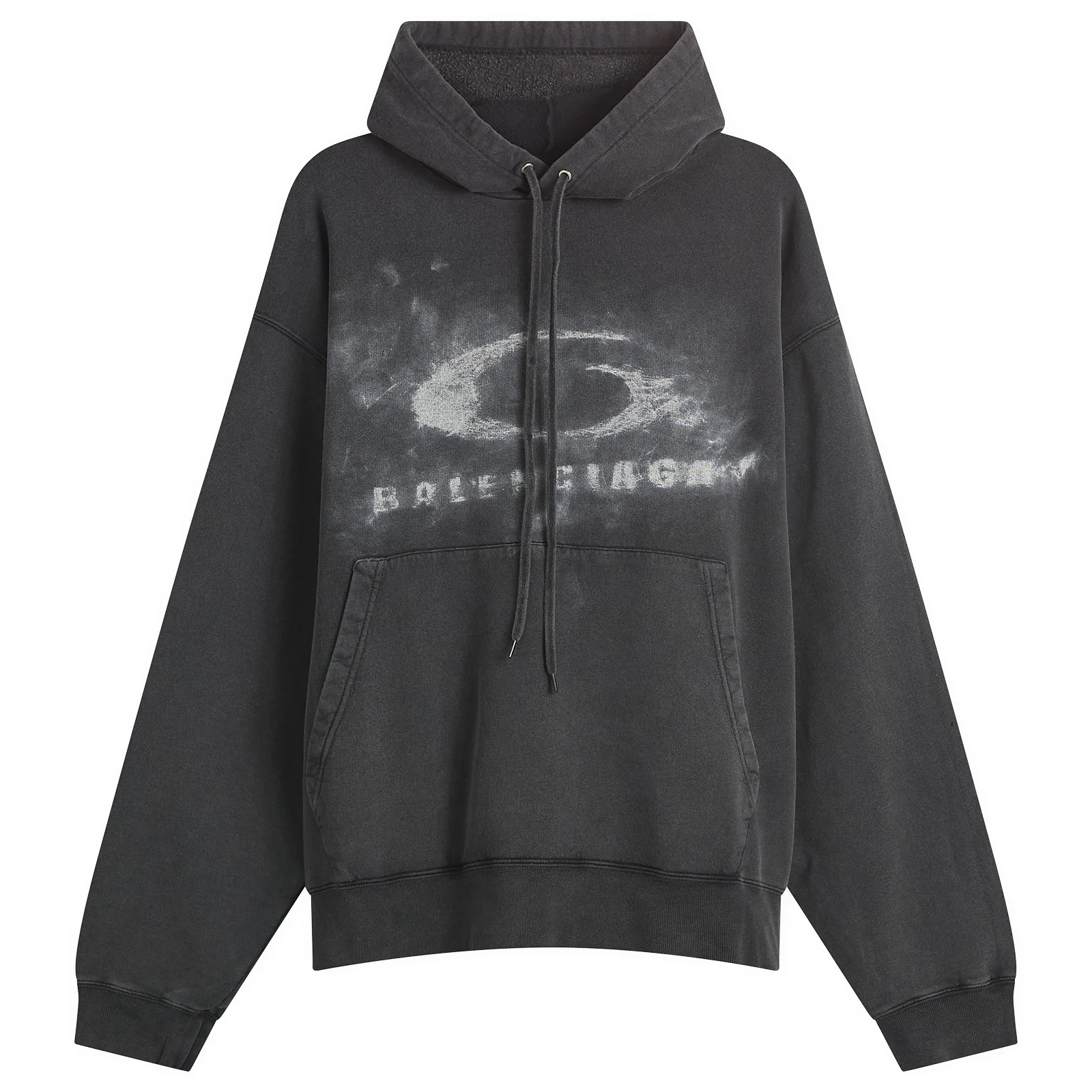 Balenciaga Washed Crayon Logo Oversized Hoodie