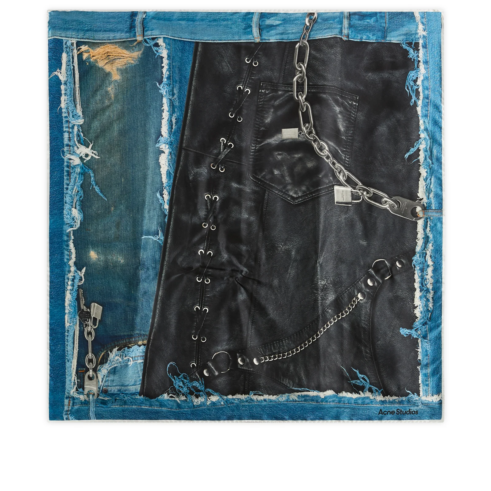 Acne Studios Vasco Denim Skeleton Scarf
