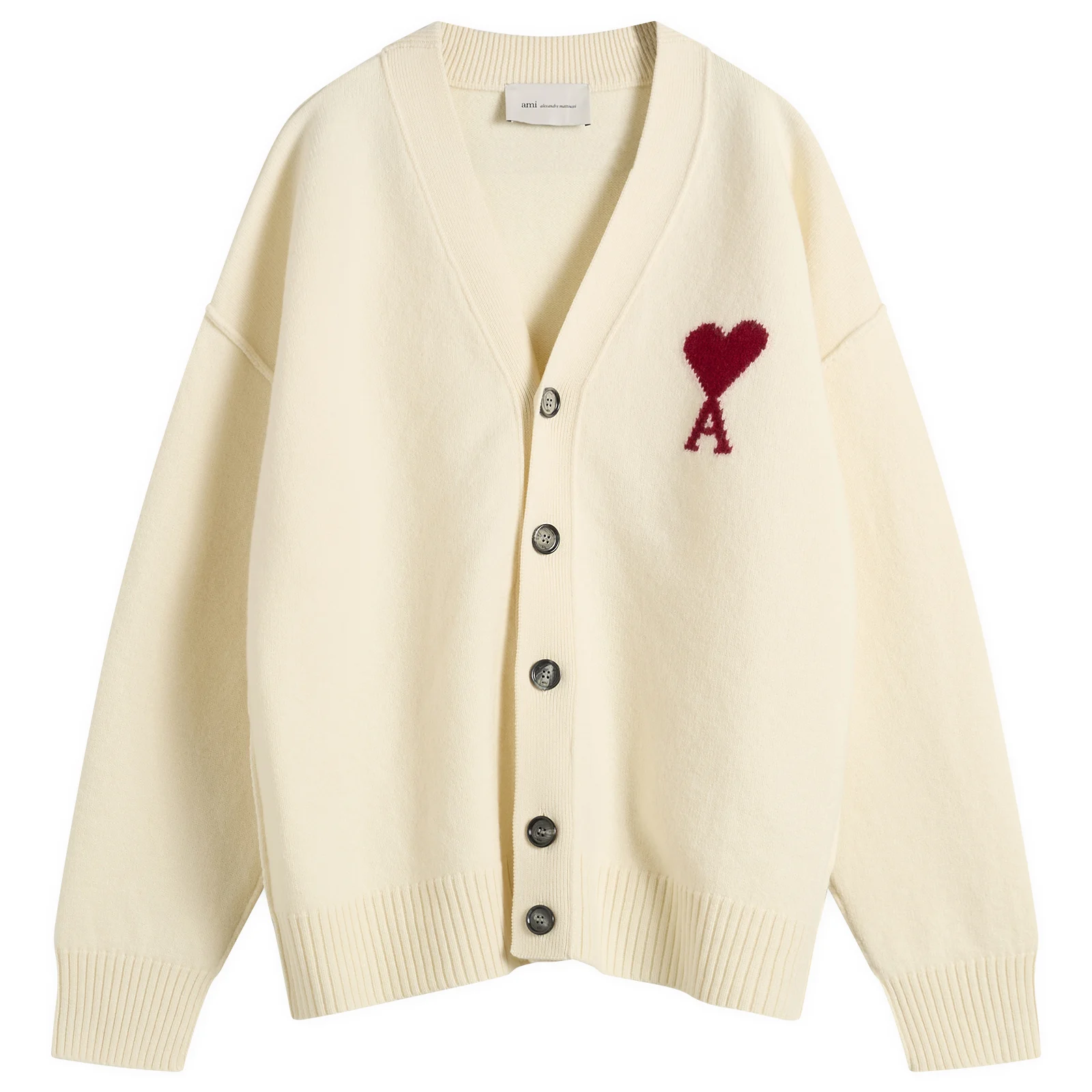 AMI Paris Cardigan With Contrasted Ami De Coeur