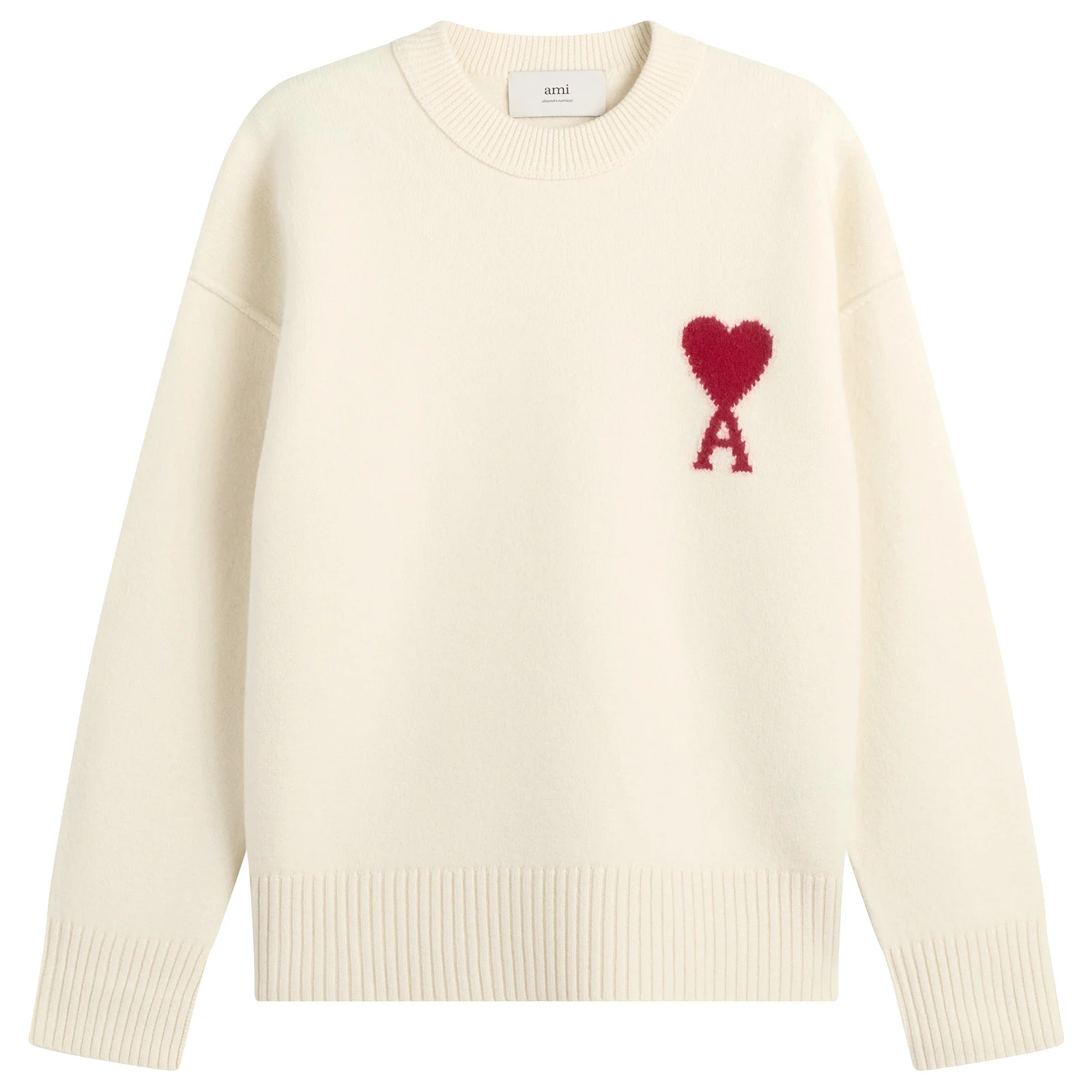AMI Paris Crewneck Sweater With Contrasted Ami De Coeur