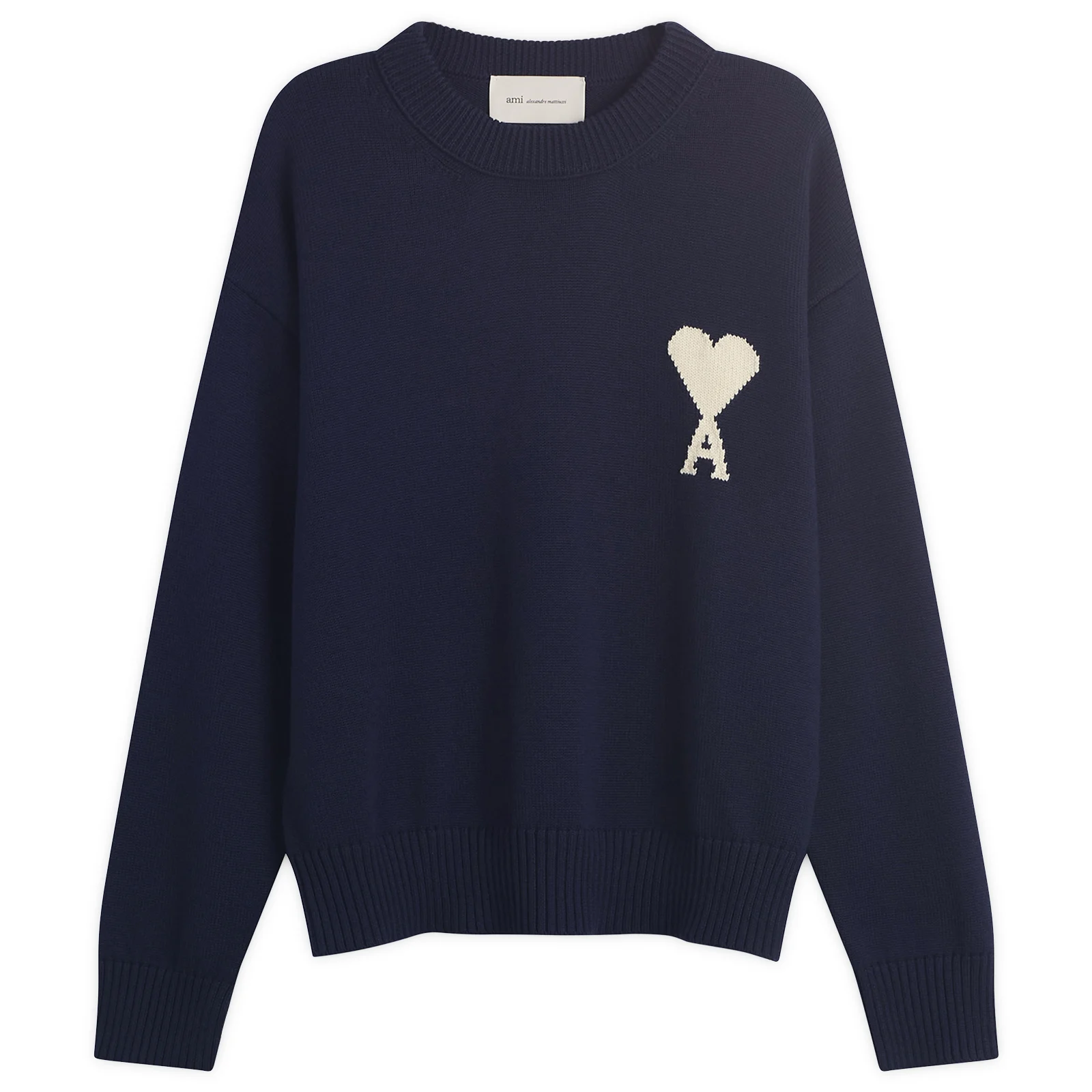 AMI Paris Crewneck Sweater With Contrasted Ami De Coeur