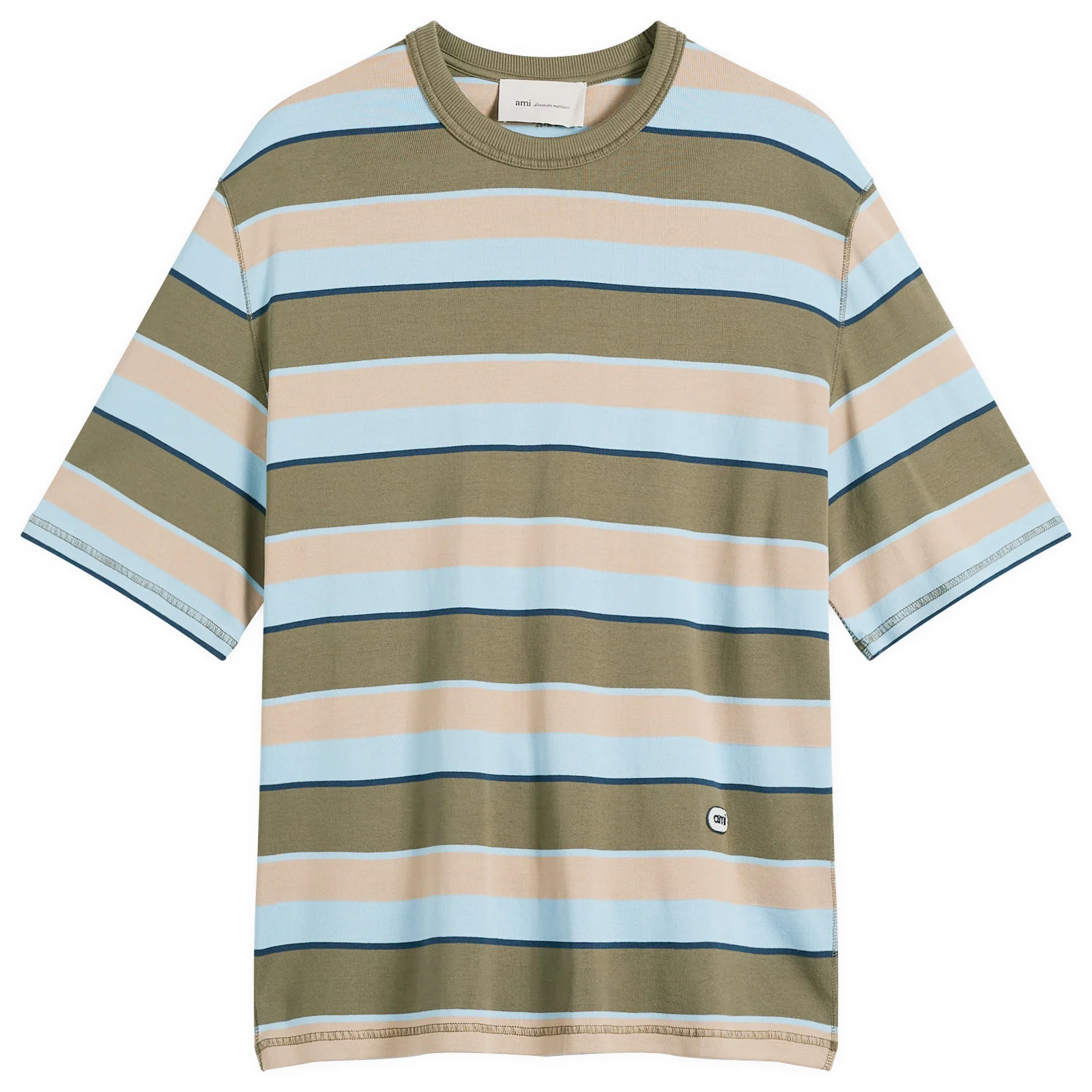AMI Paris Short Sleeve Oversized Striped T-Shirt