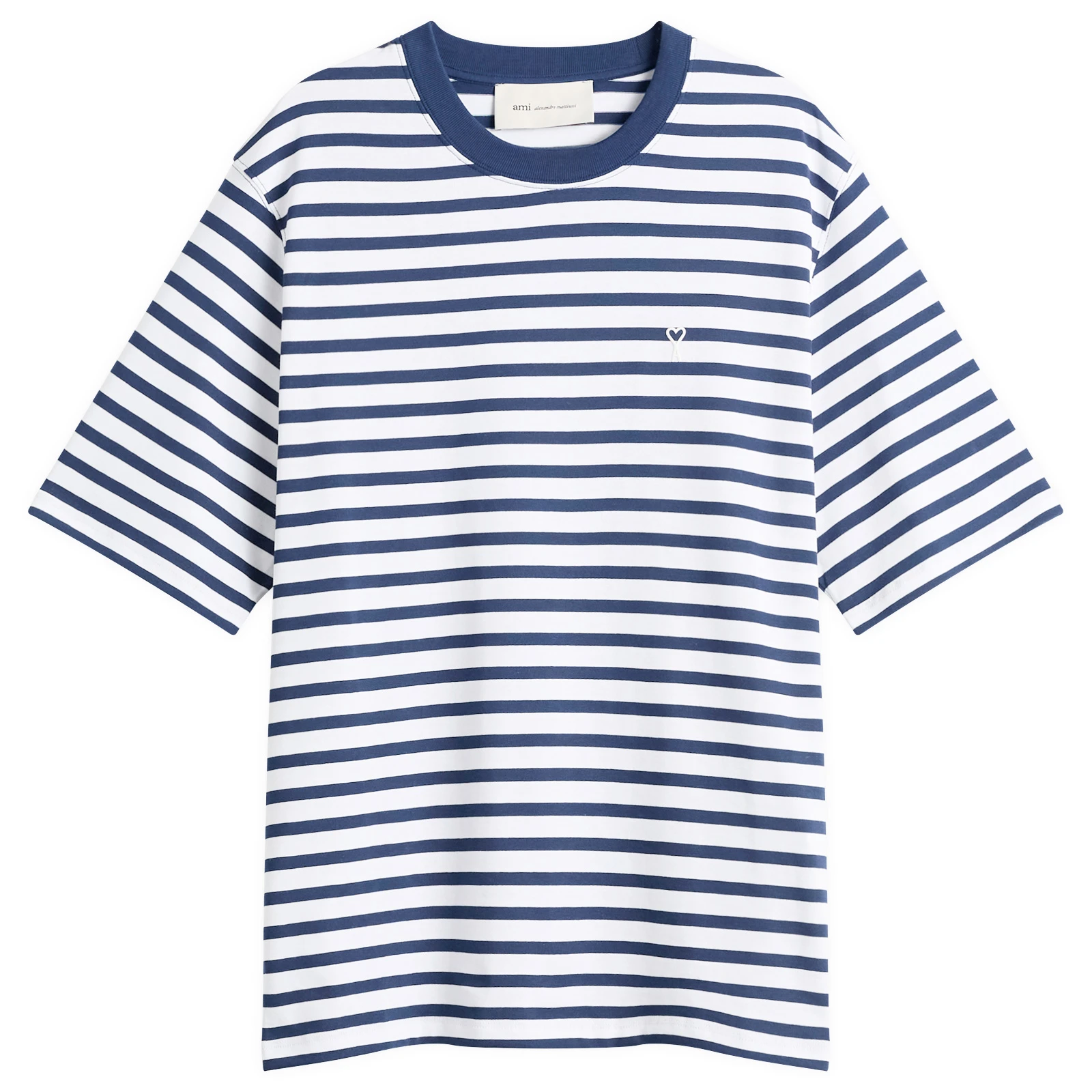 AMI Paris Short Sleeve Boxy Fit Mariniere T-Shirt