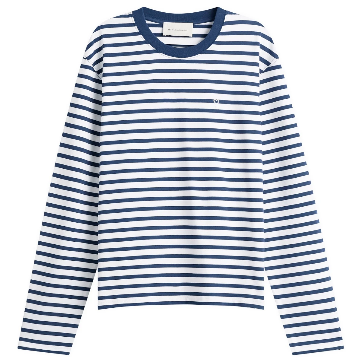 AMI Paris Long Sleeve Boxy Fit Mariniere T-Shirt