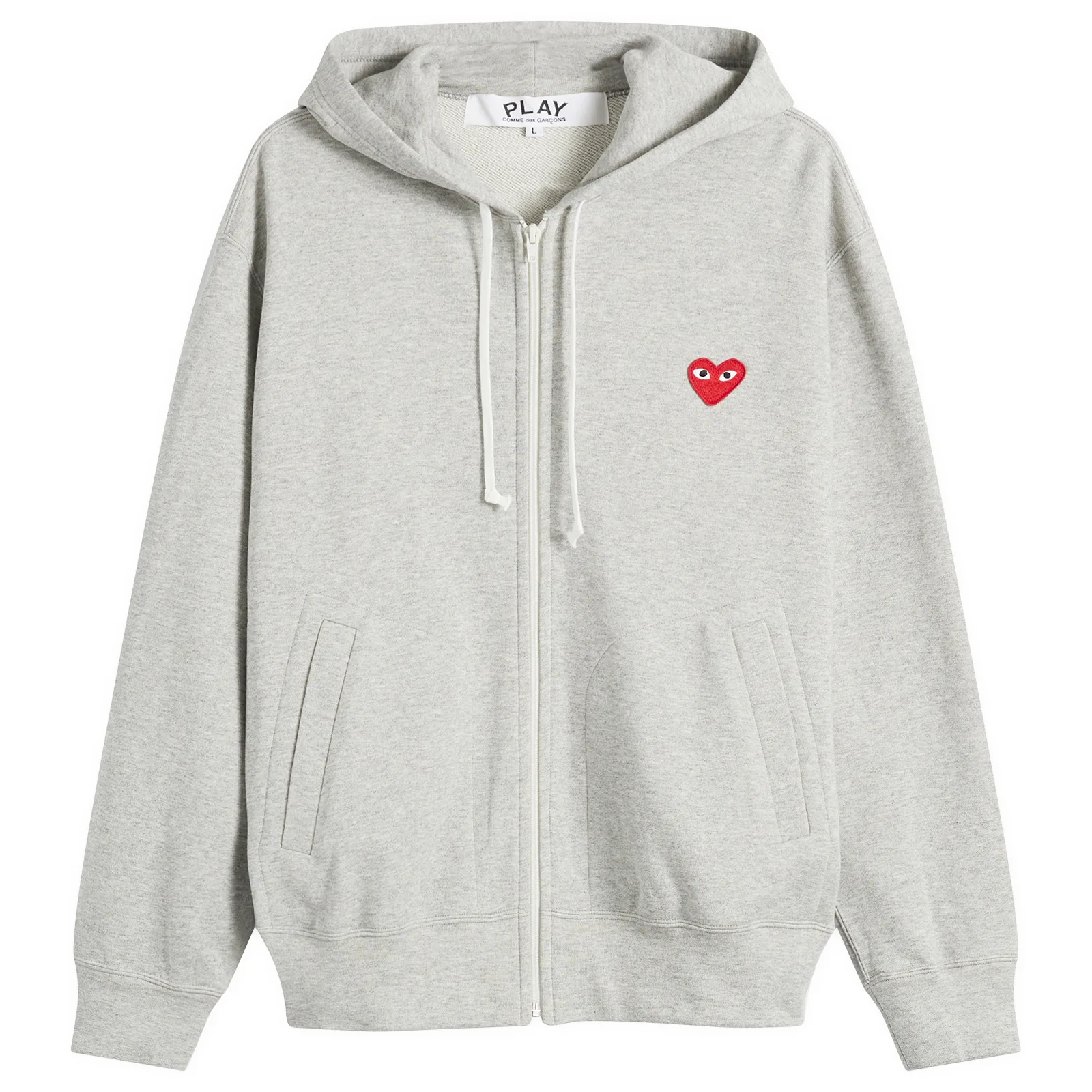 Comme des Garçons Play Red Emblem Zip Hoodie