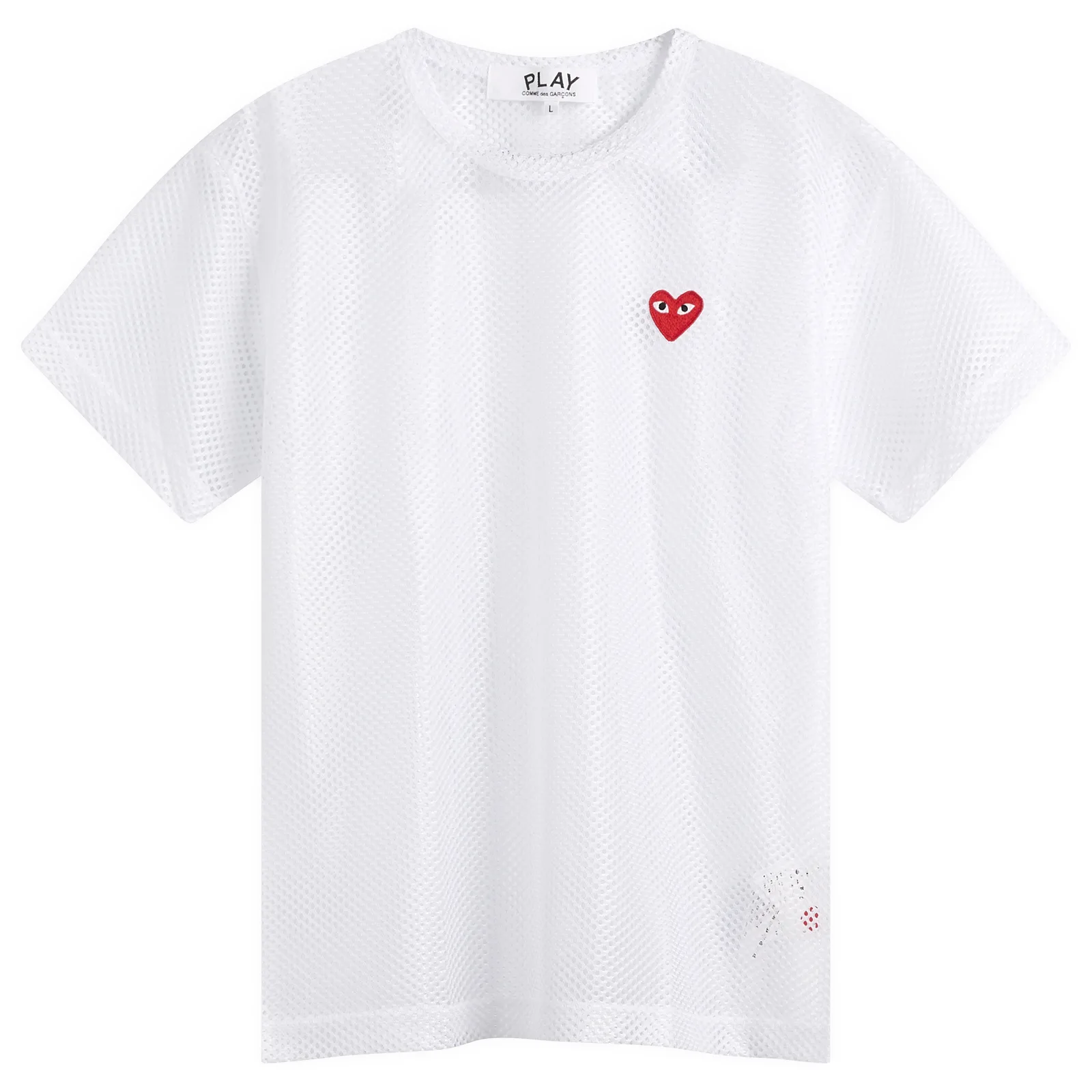 Comme des Garçons Play Mesh T-Shirt Red Emblem