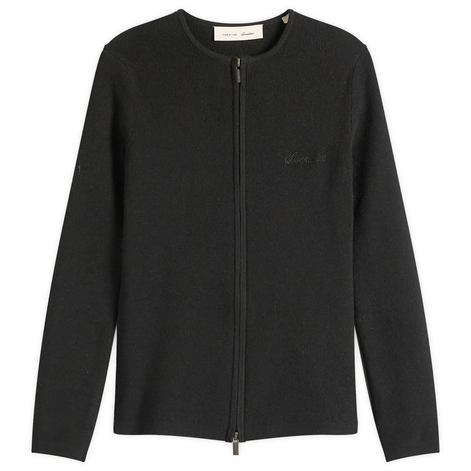 Fear of God ESSENTIALS Signature Rib Knit Long Sleeve Zip Up