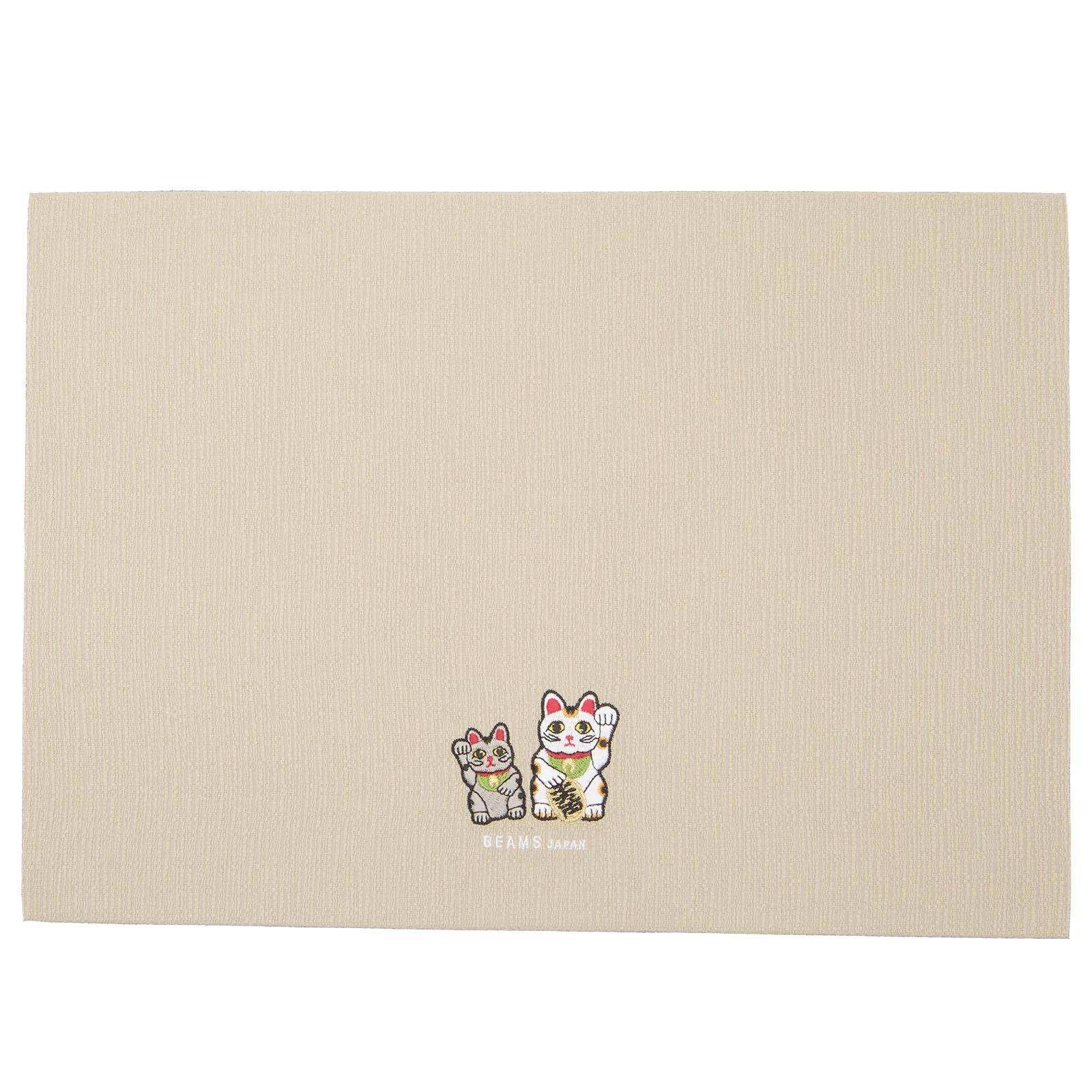 BEAMS JAPAN Embroidery Tea Mat - Beckoning Cat