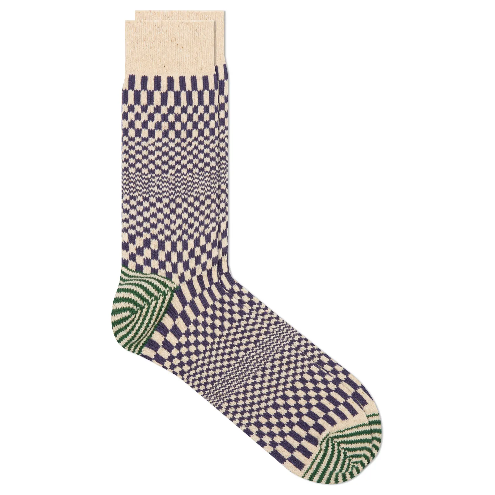RoToTo Warped Checker Crew Sock