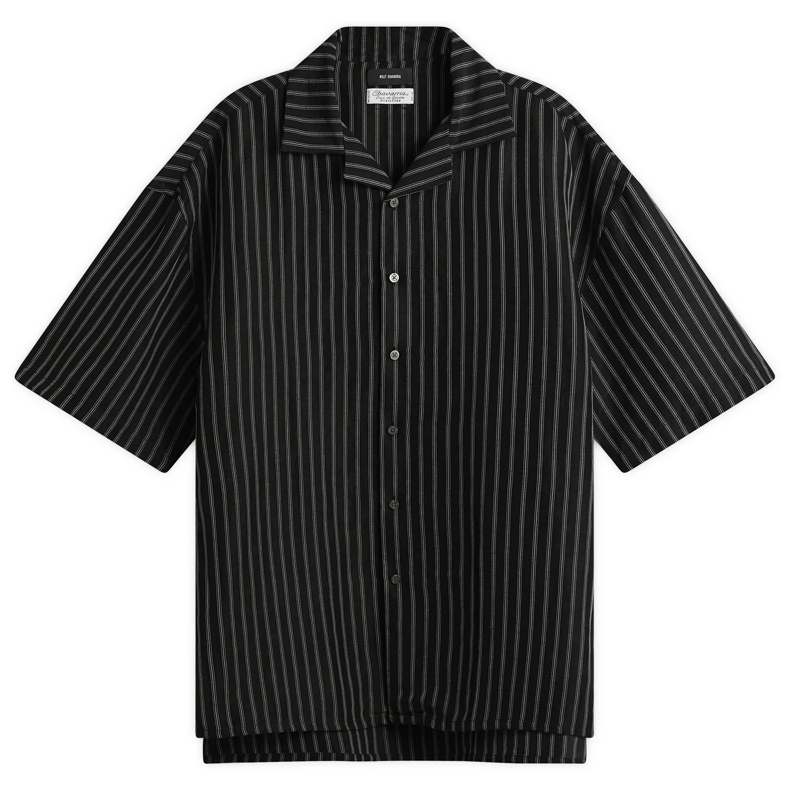 Willy Chavarria Camp Collar Pinstripe Shirt