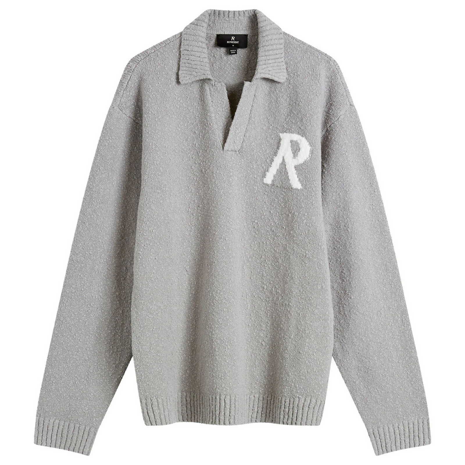 Represent Knitted Boucle Knit Polo