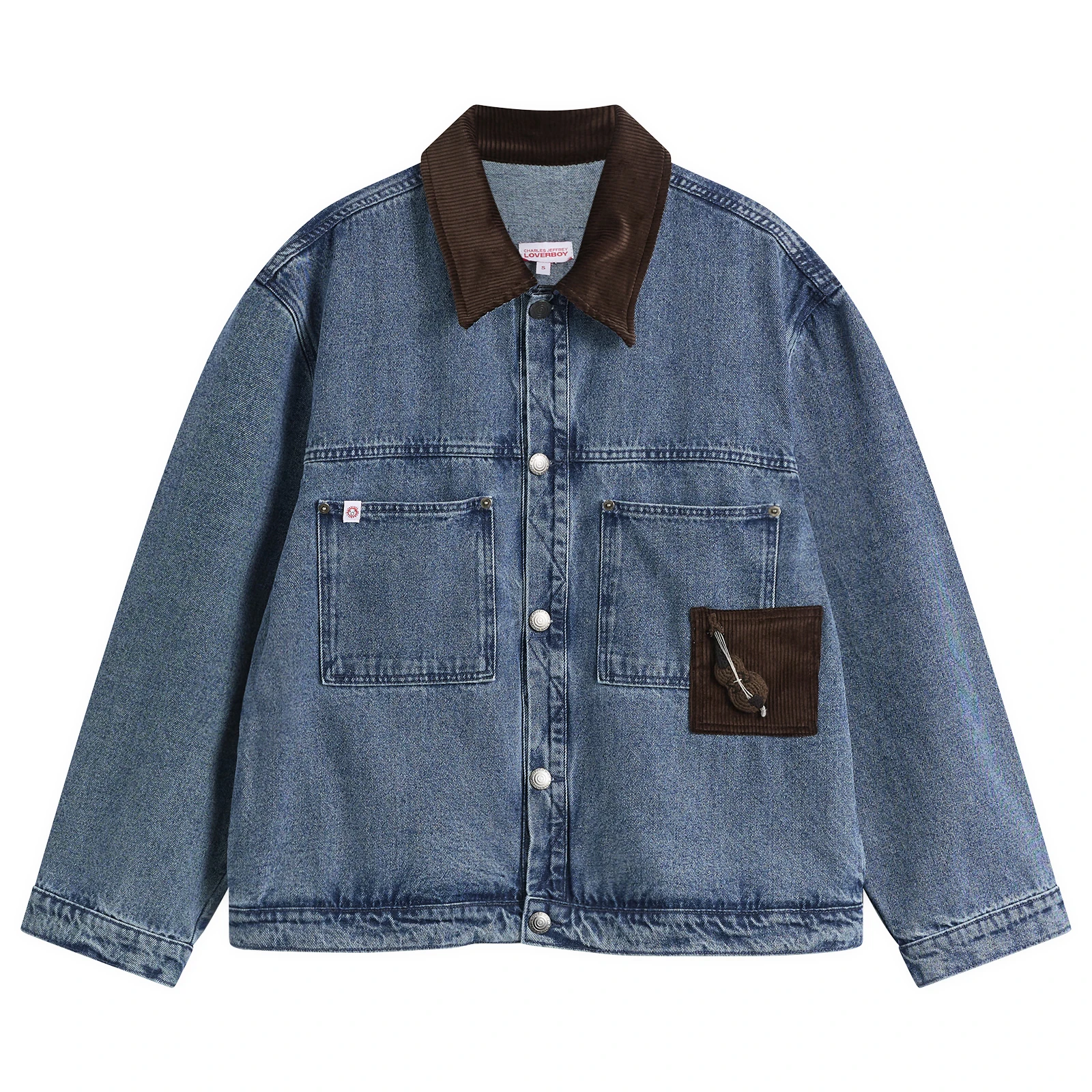 Charles Jeffrey Loverboy Corduroy Collar Denim Jacket
