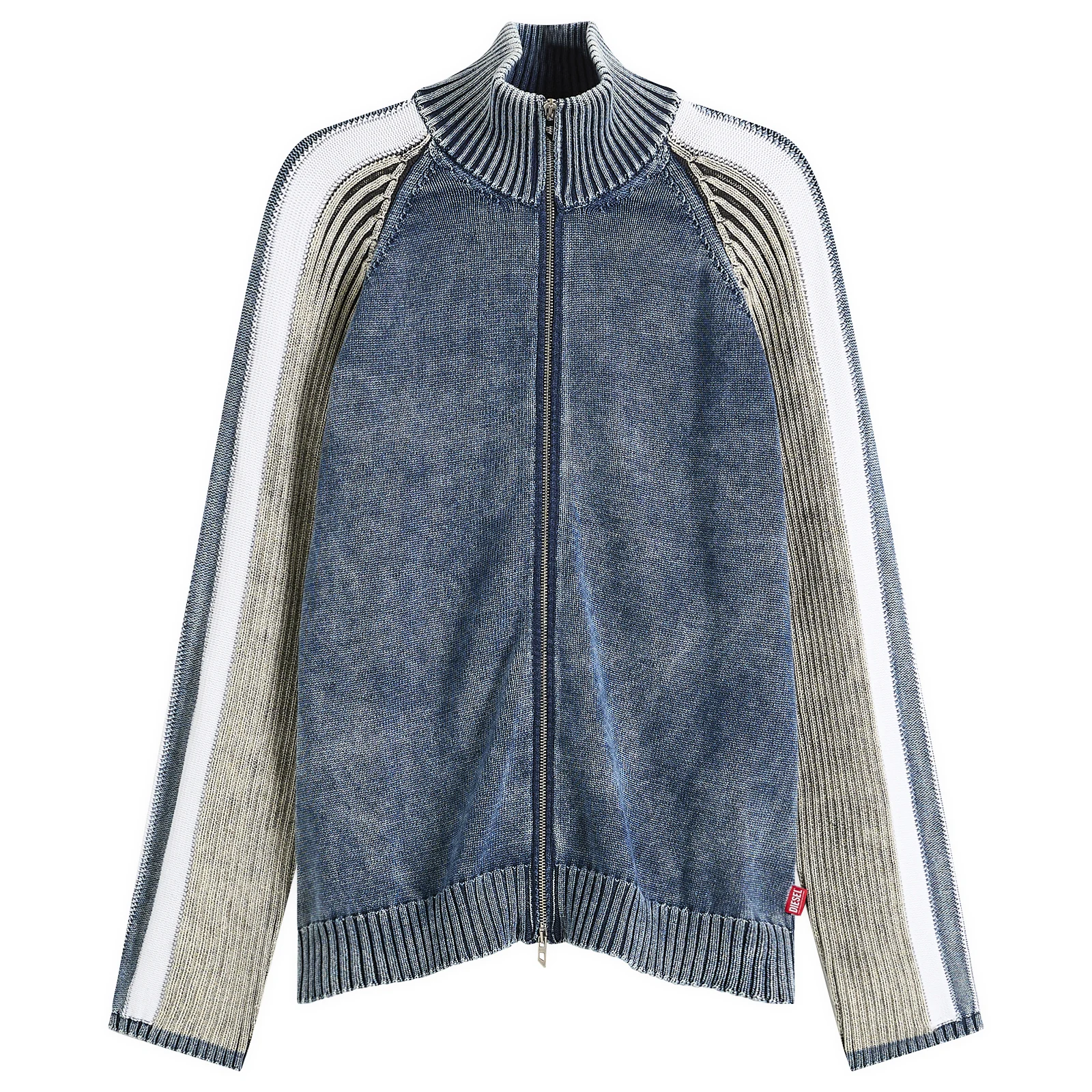 Diesel Indigo Knit Zip Cardigan