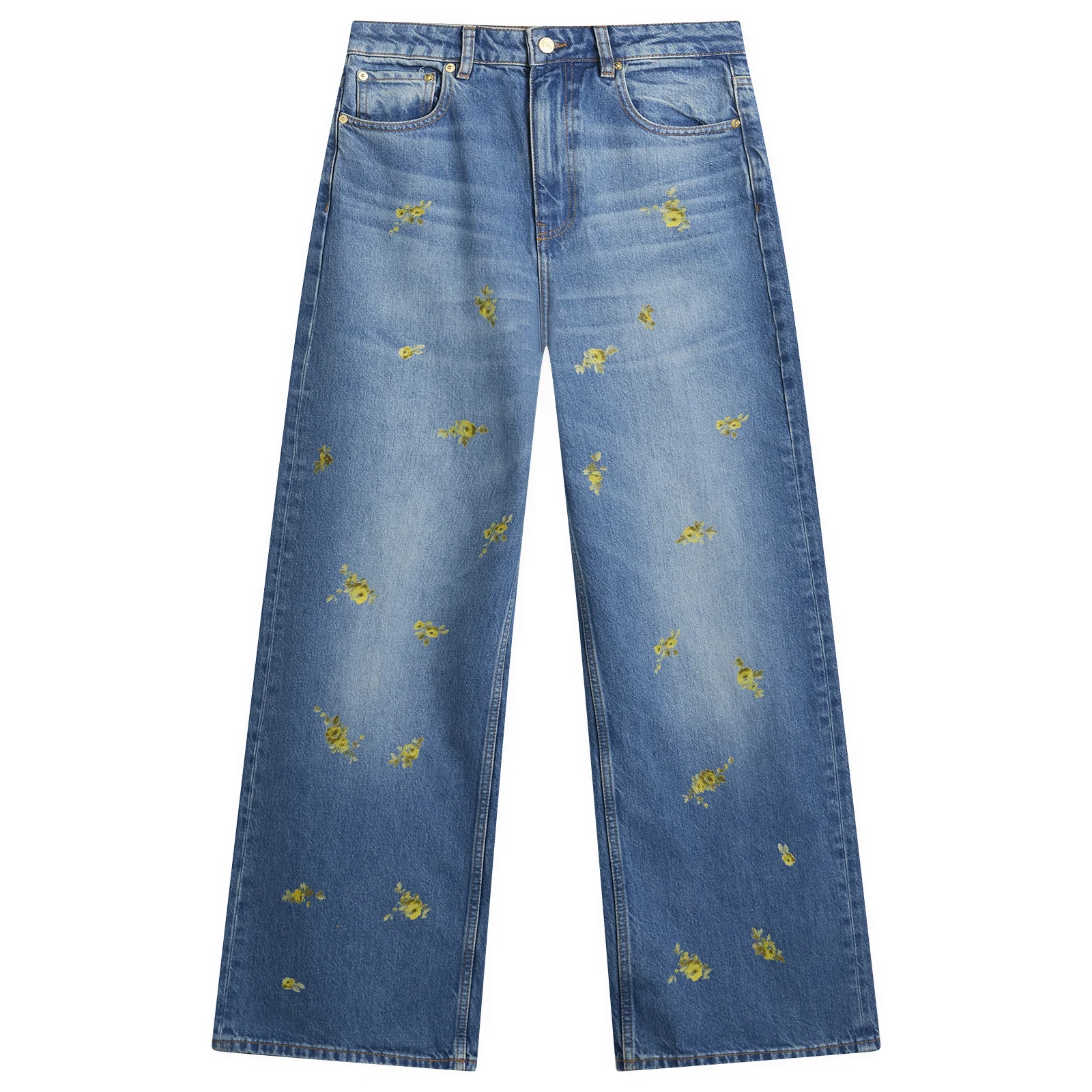 GANNI Printed Flower Lari Jeans