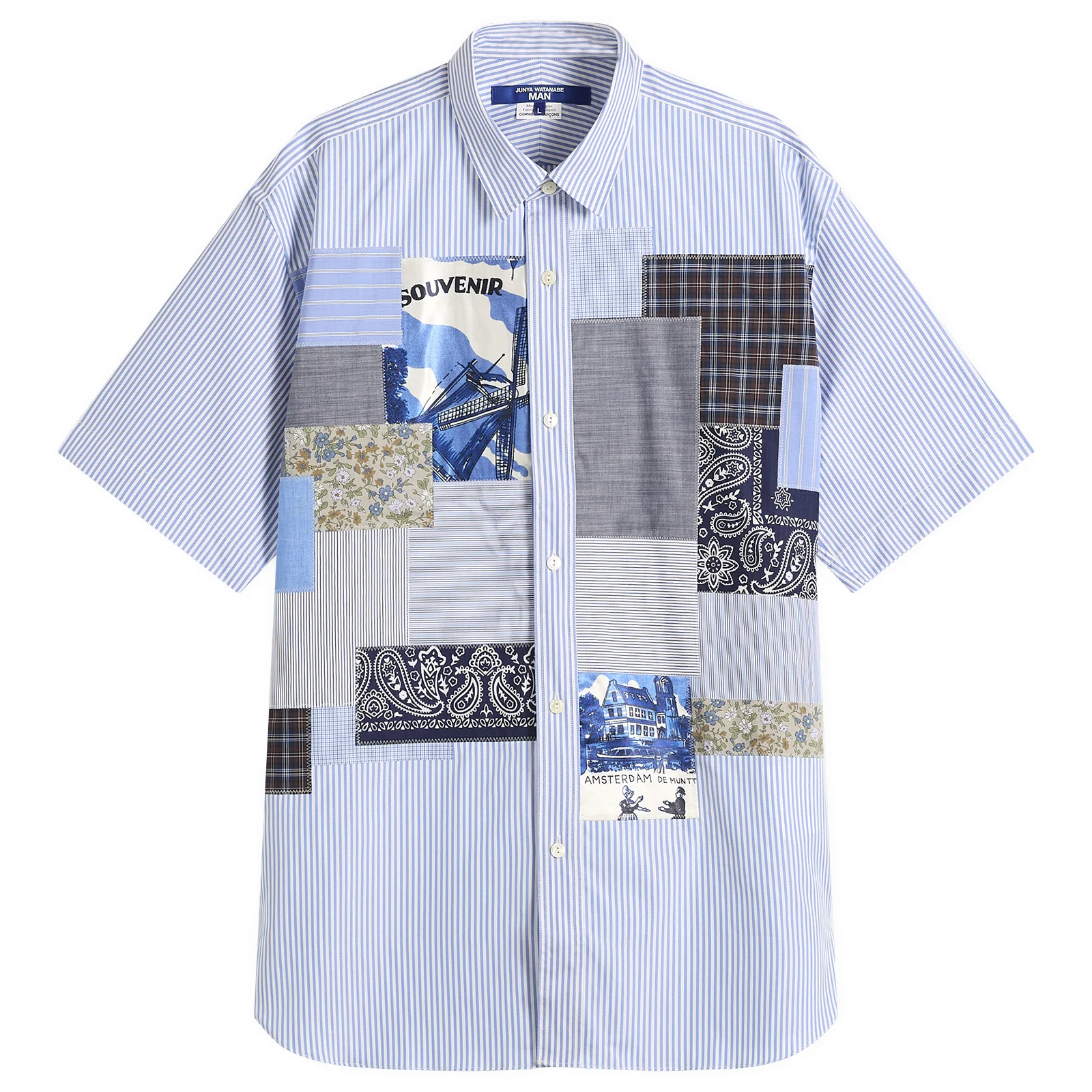 Junya Watanabe MAN Patchwork Mix Short Sleeve Shirt