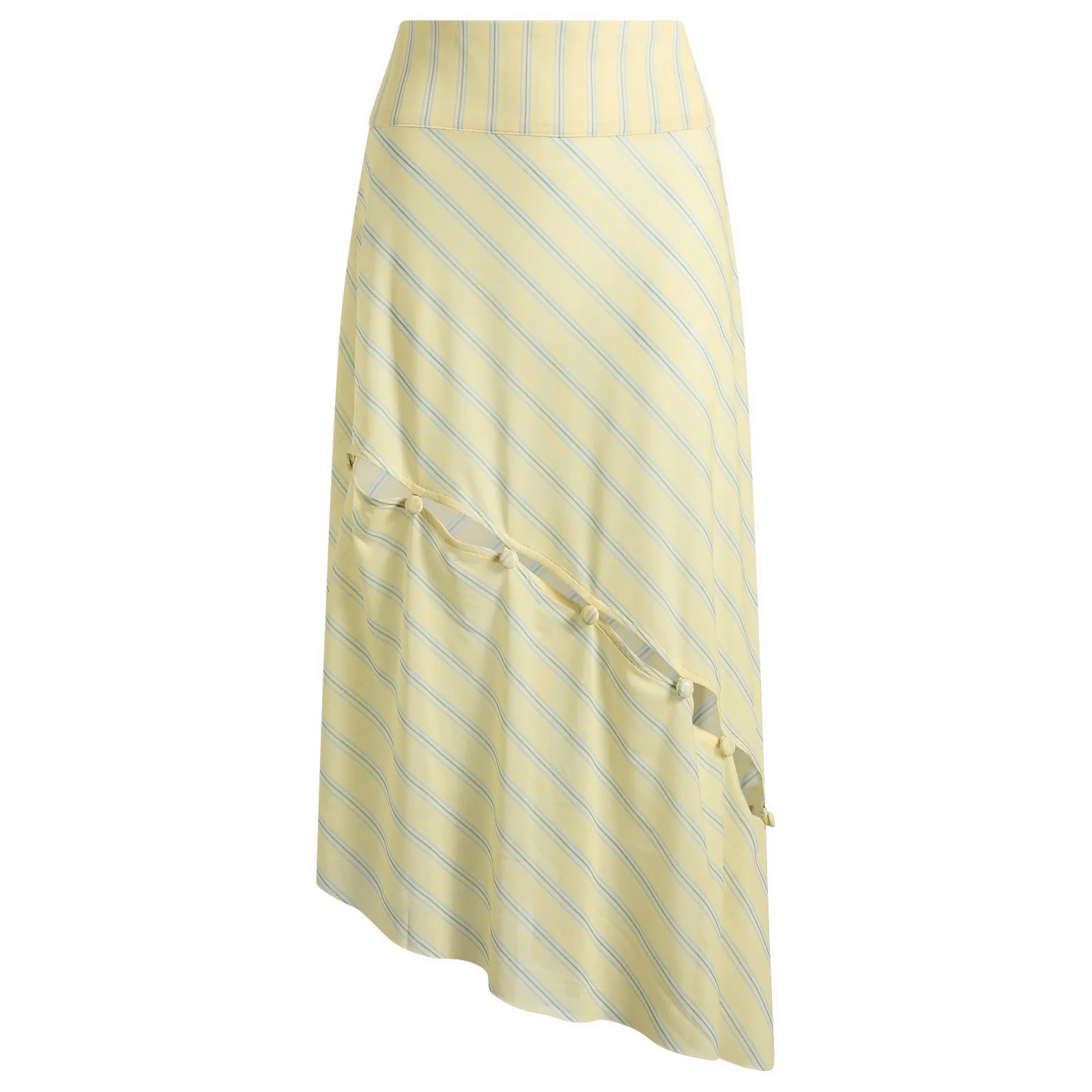 House Of Sunny Striped Mesh Asymmetric Skirt