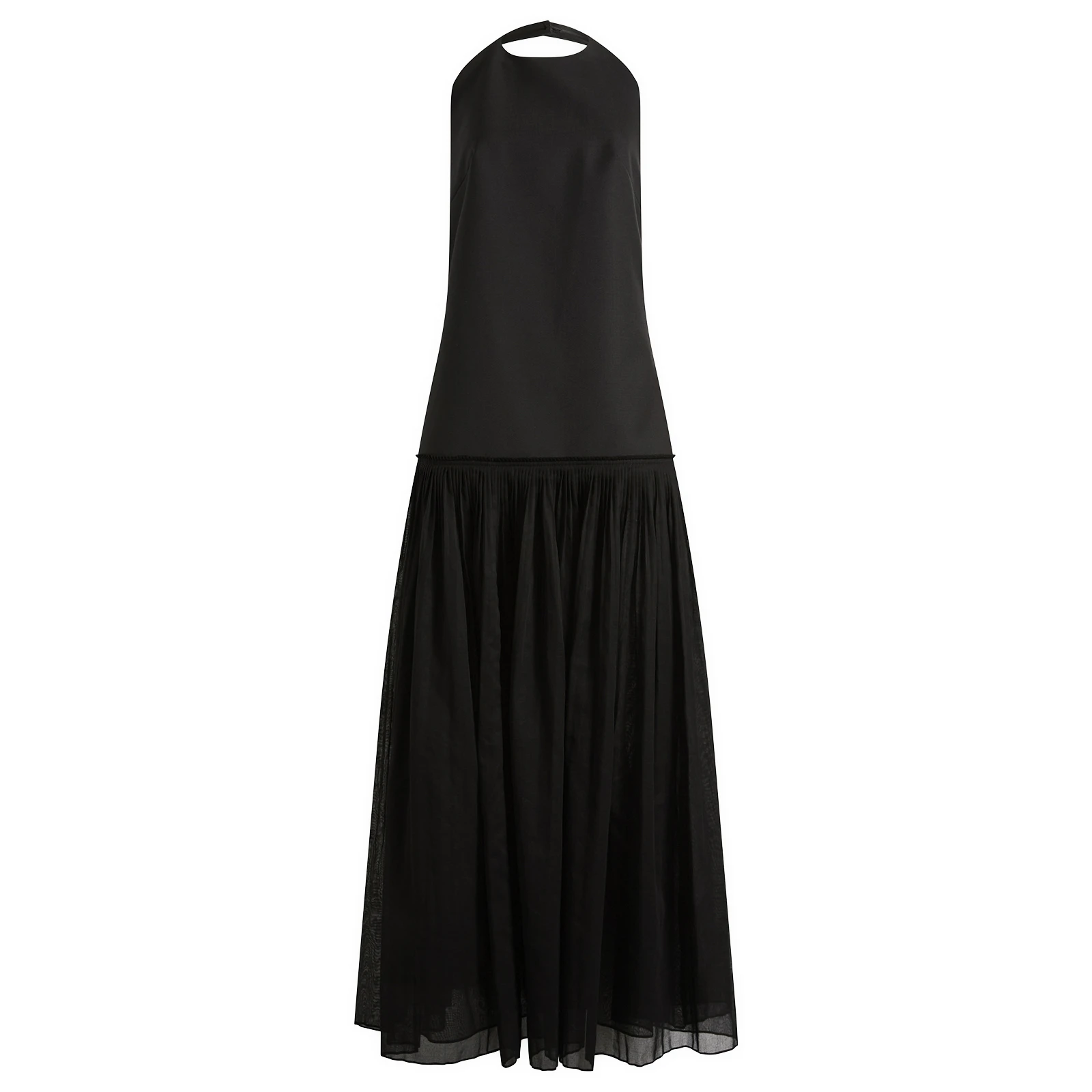 Rohe Pleated muslin halter dress