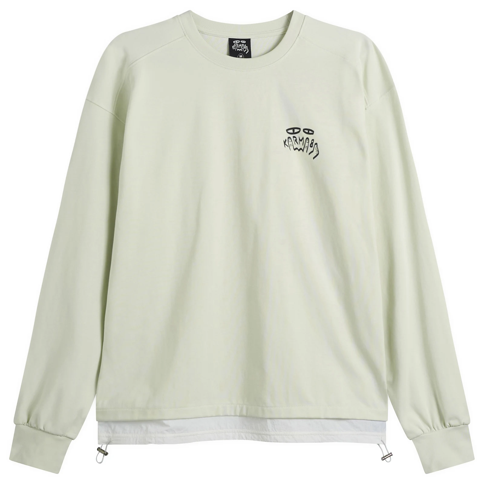Karma8a Layered Long Sleeve Woven Hem T-Shirt