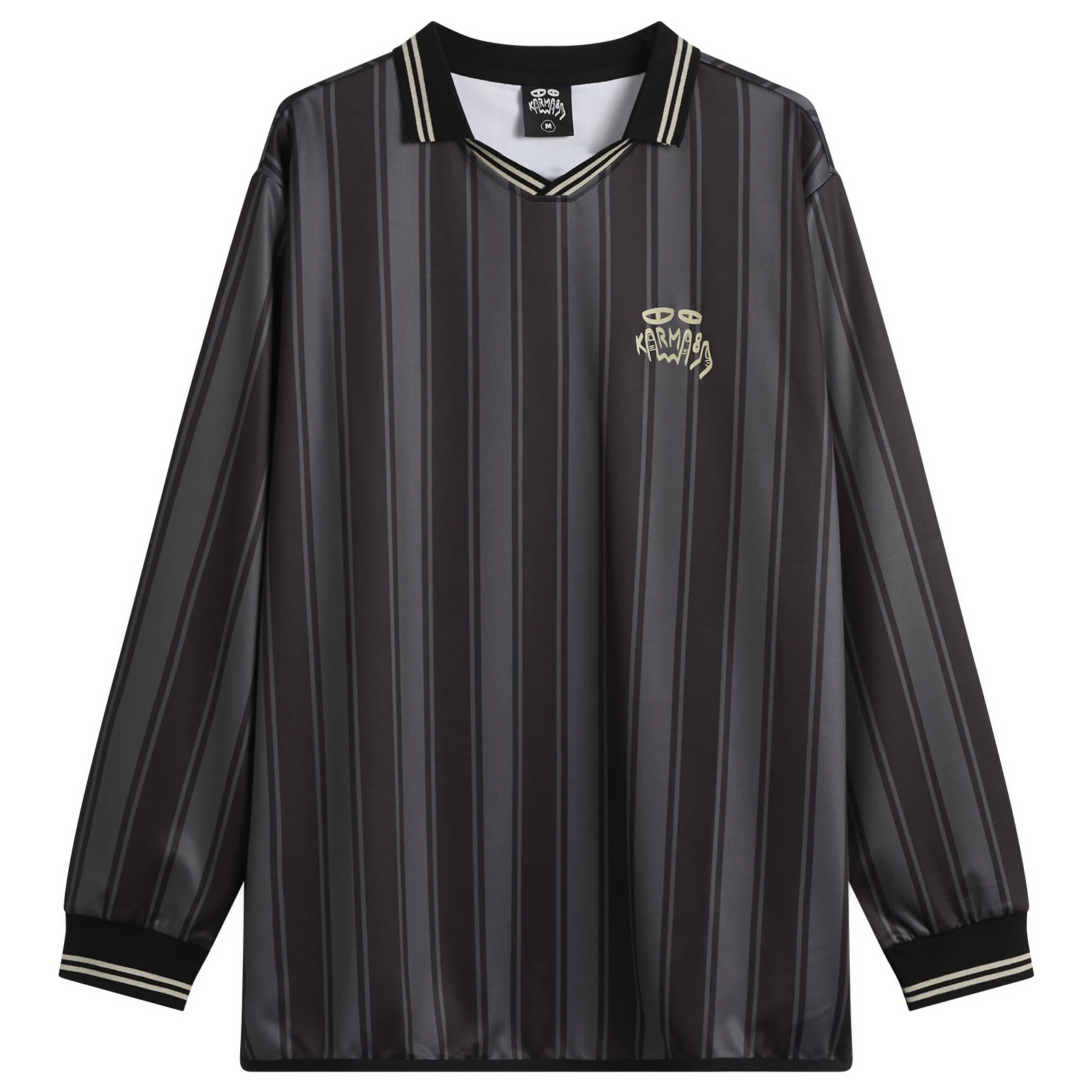 Karma8a Stripe Long Sleeve Polo T-Shirt