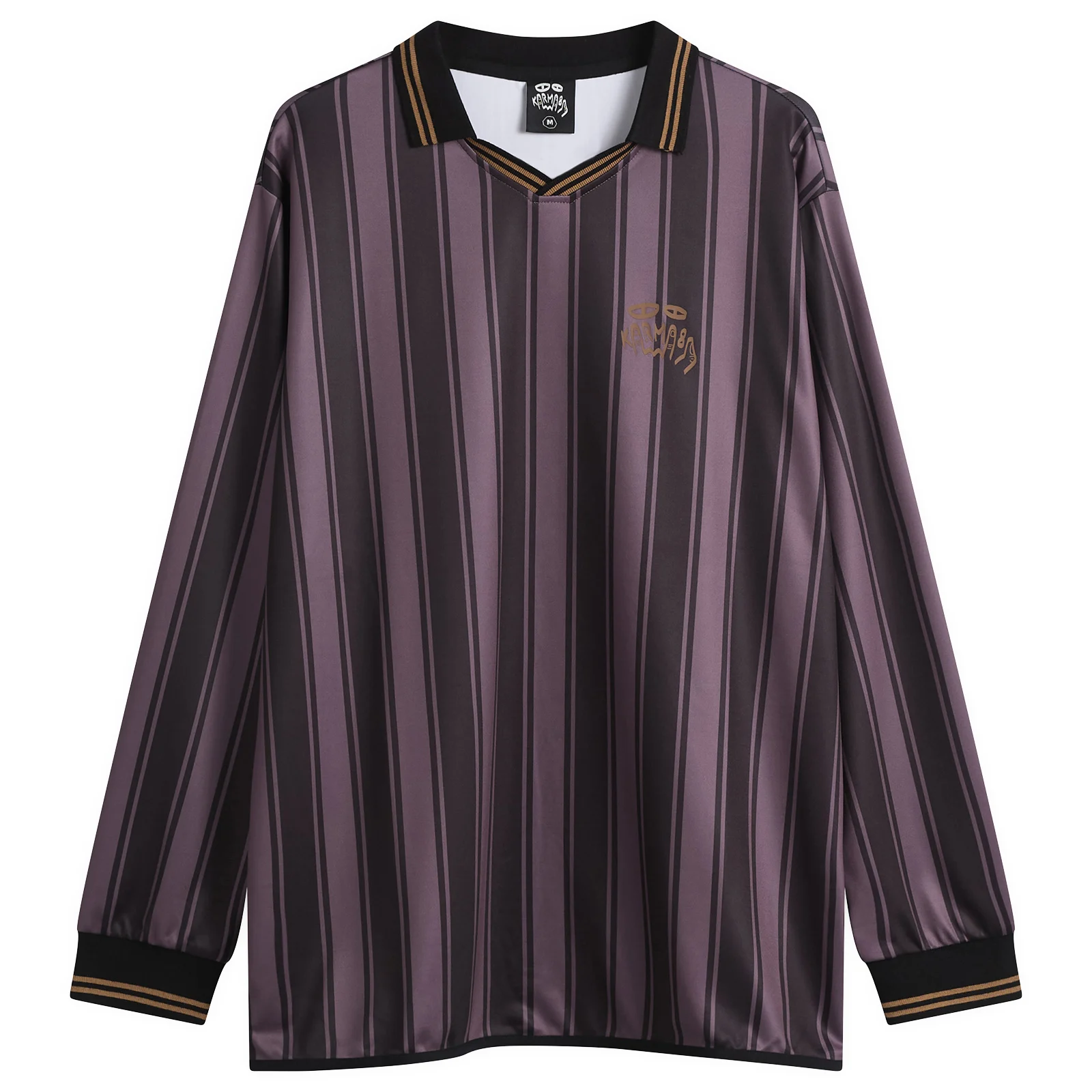 Karma8a Stripe Long Sleeve Polo T-Shirt