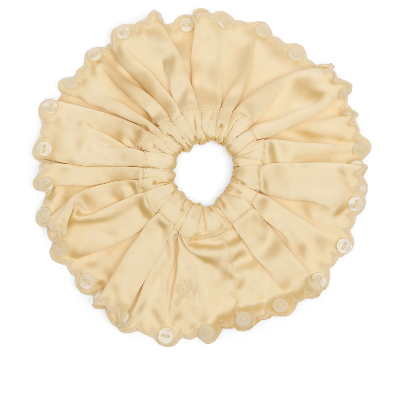 Damson Madder Button Detail Satin Scrunchie