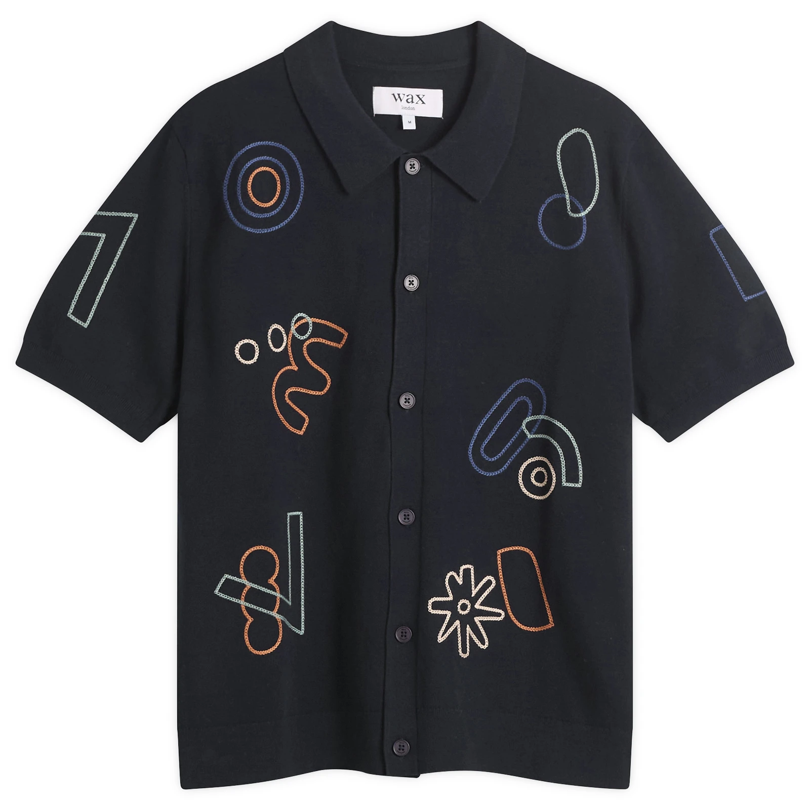 Wax London Tellaro Shapes Embroidery Knit Shirt