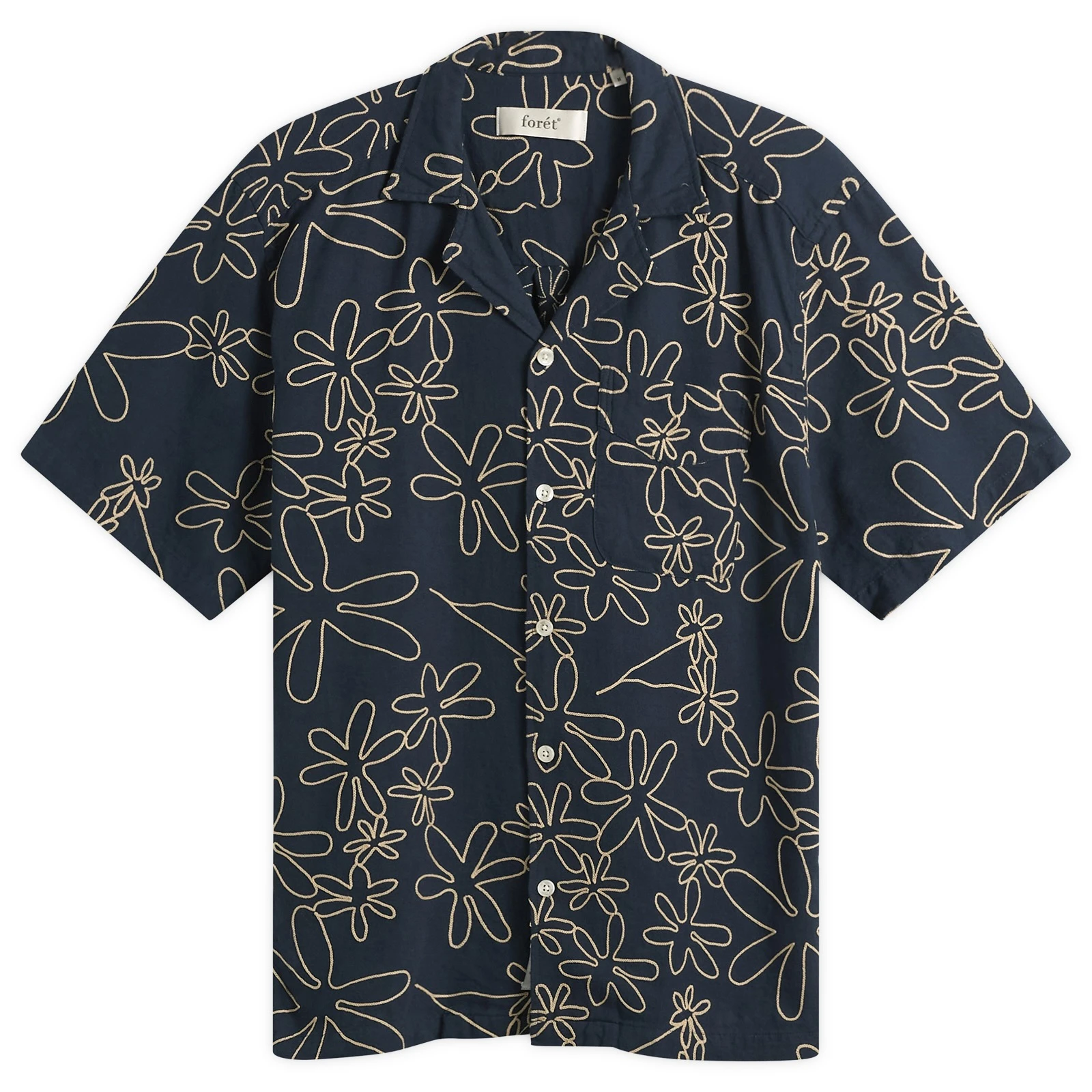 Foret Peer Embroidery Regular Fit Ss Shirt