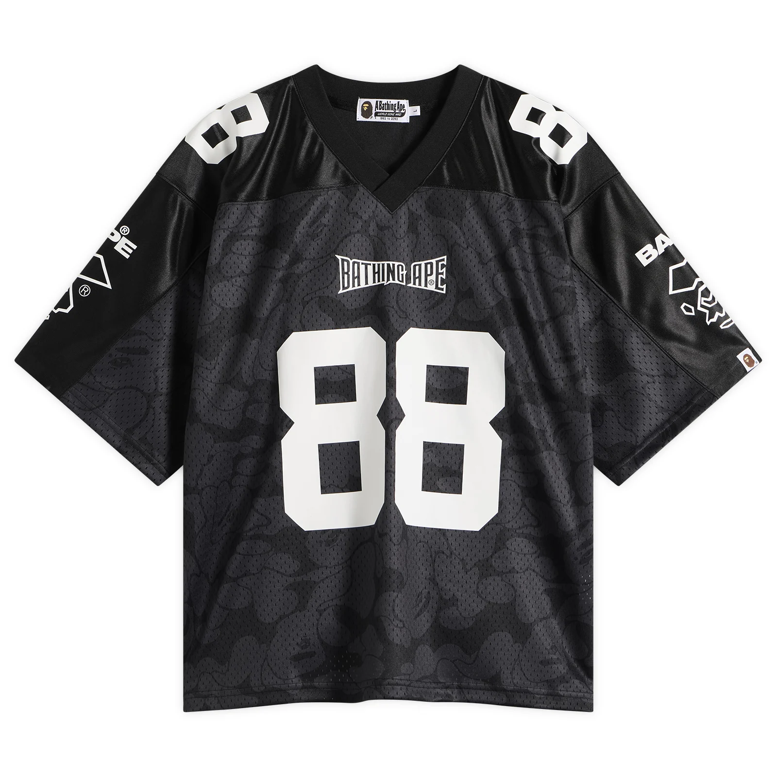 A Bathing Ape Solid Camo Multi Logo Football Jersey