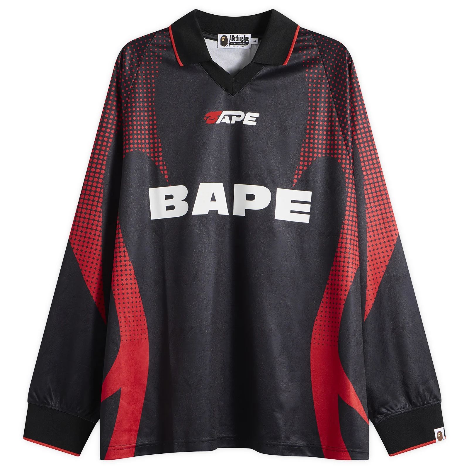 A Bathing Ape Flame Monogram Long Sleeve Football Jersey