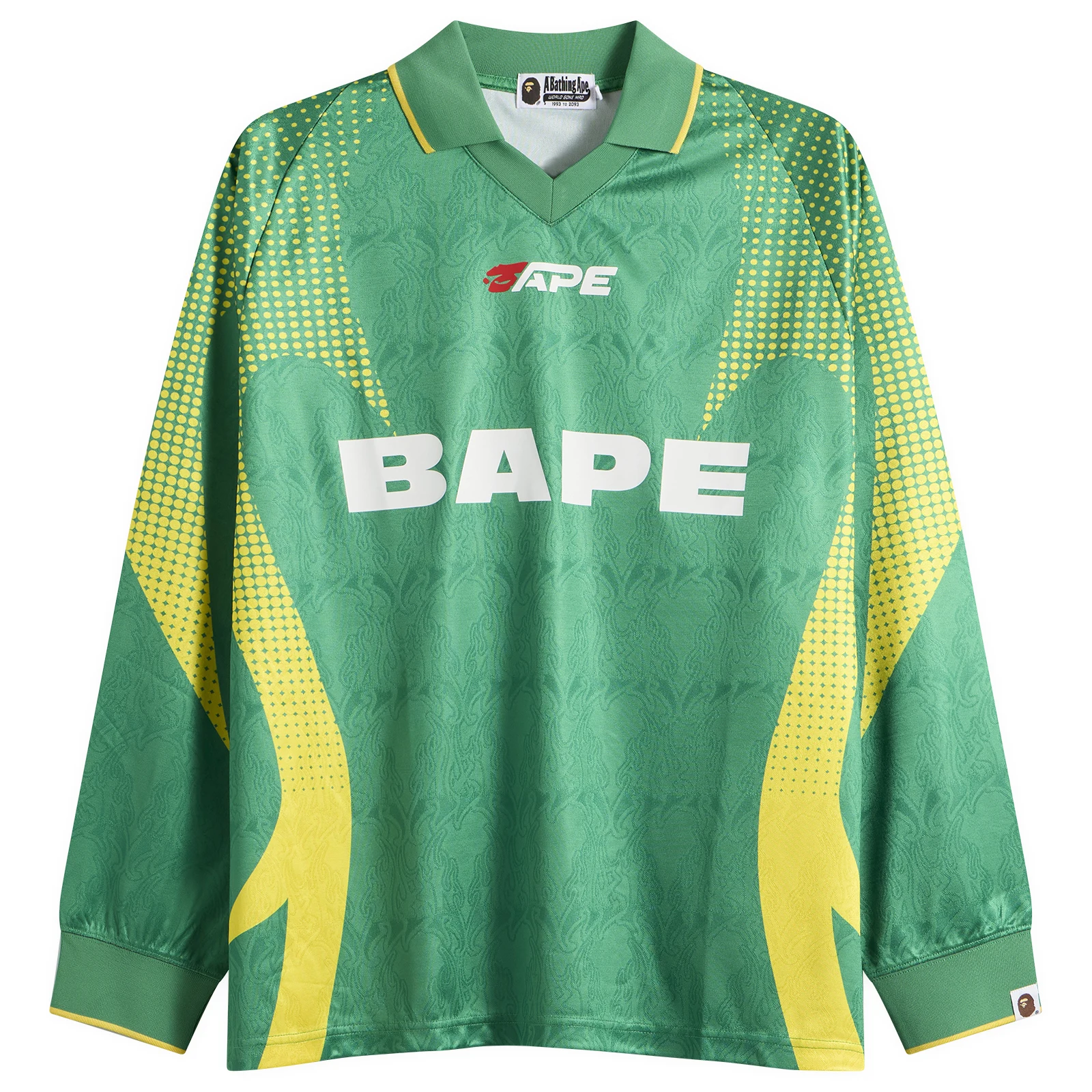 A Bathing Ape Flame Monogram Long Sleeve Football Jersey