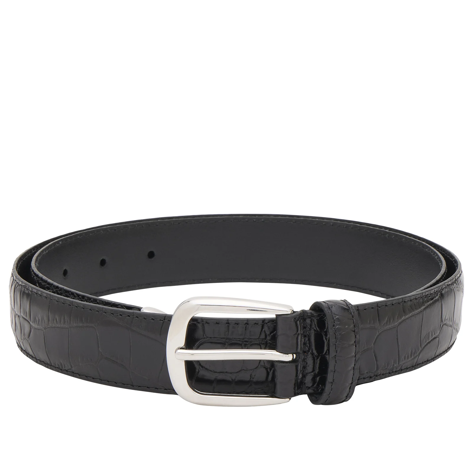 Andersons Narrow Stitch Trimmed Alligator Print Belt