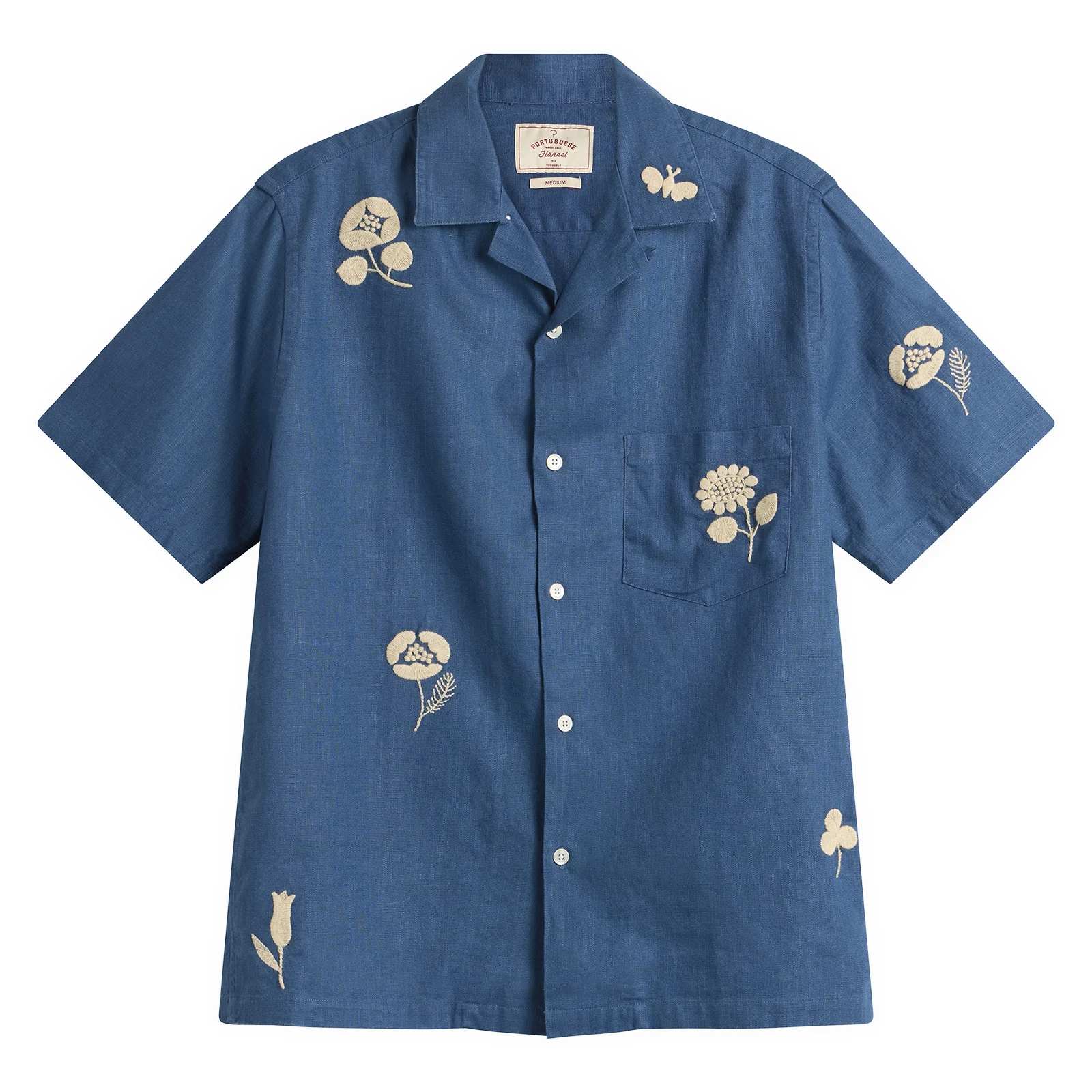 Portuguese Flannel Embroidery Nature Ramie Vacation Shirt