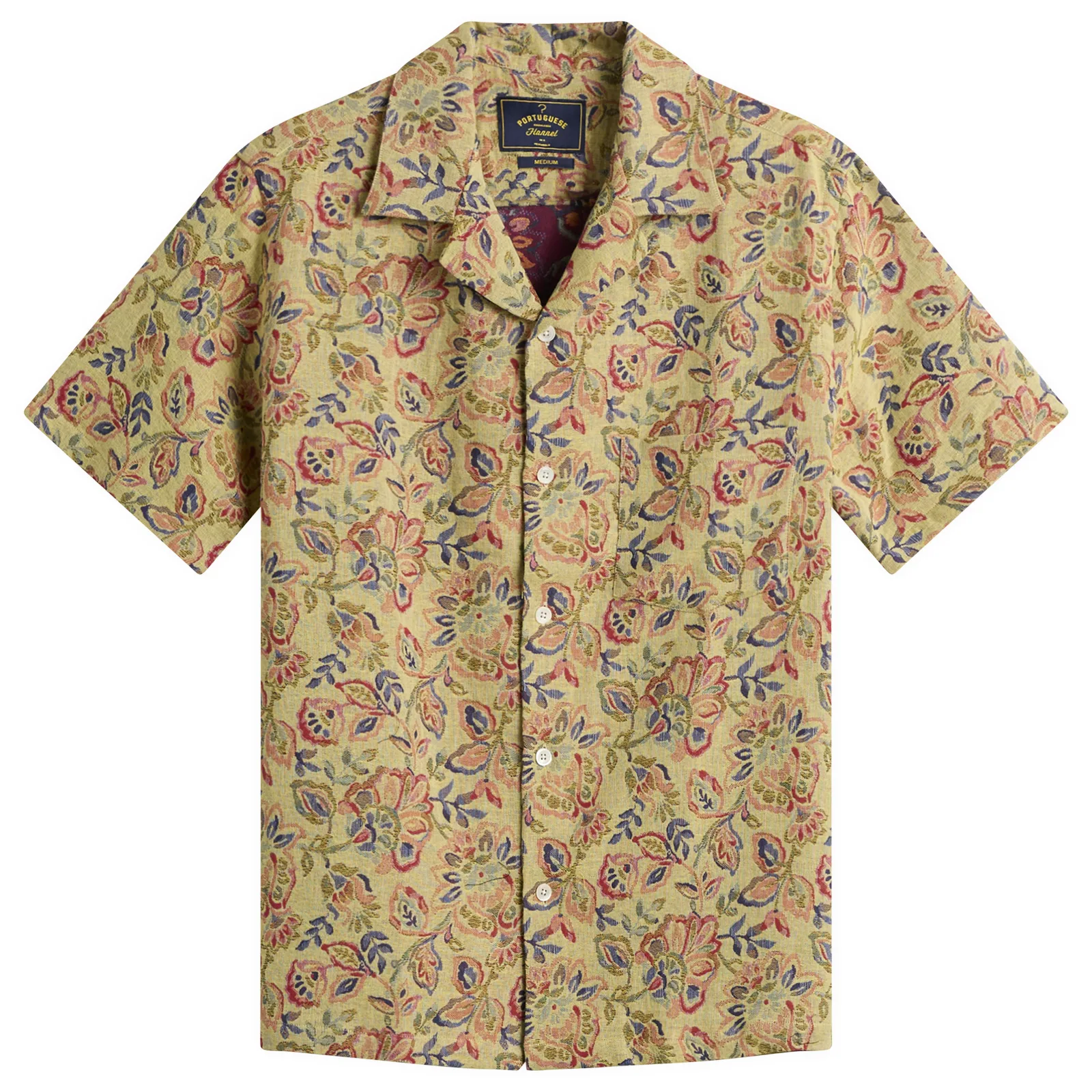 Portuguese Flannel Tapestry Flowers Vacation Shirt