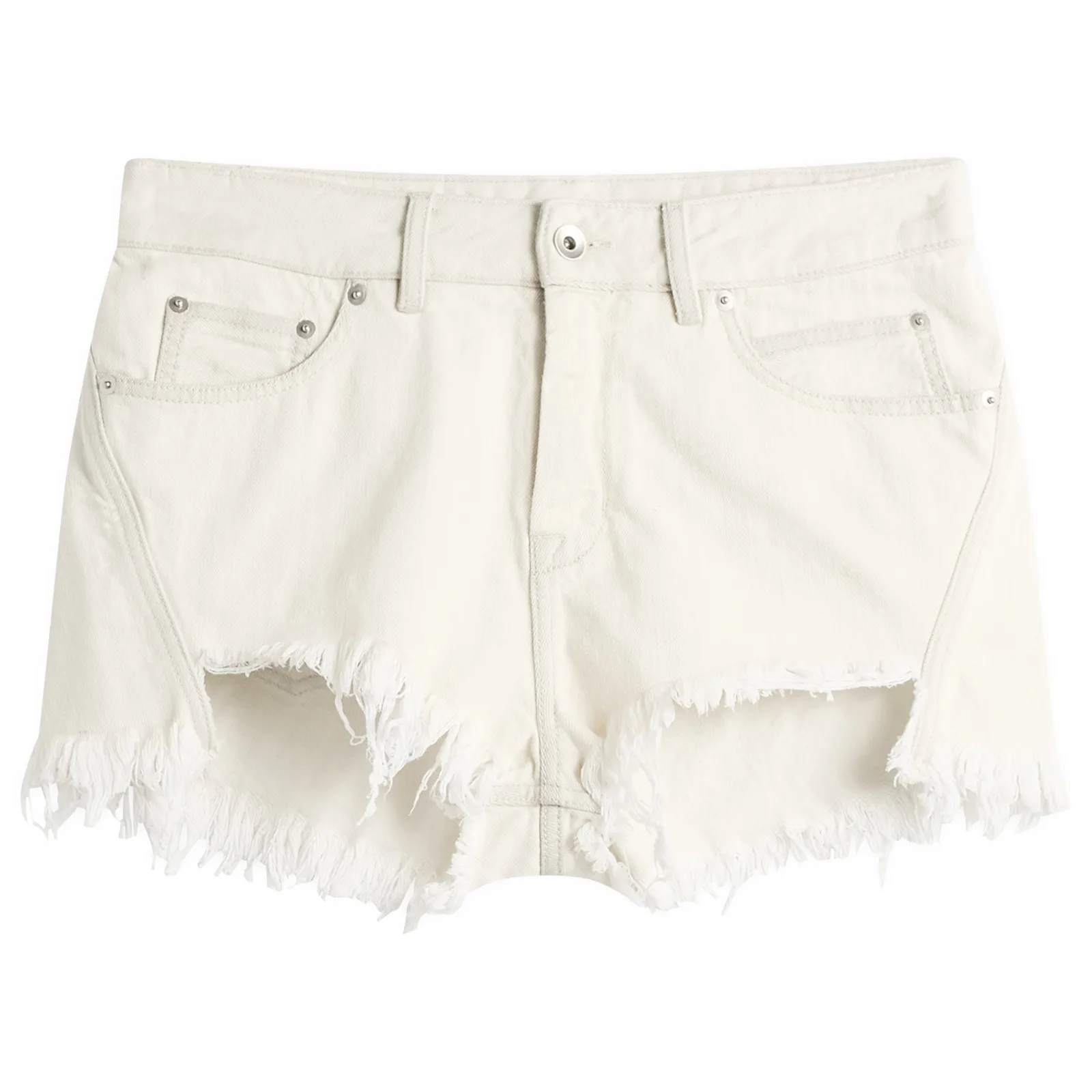 Rick Owens Bias Cutoff Denim Shorts