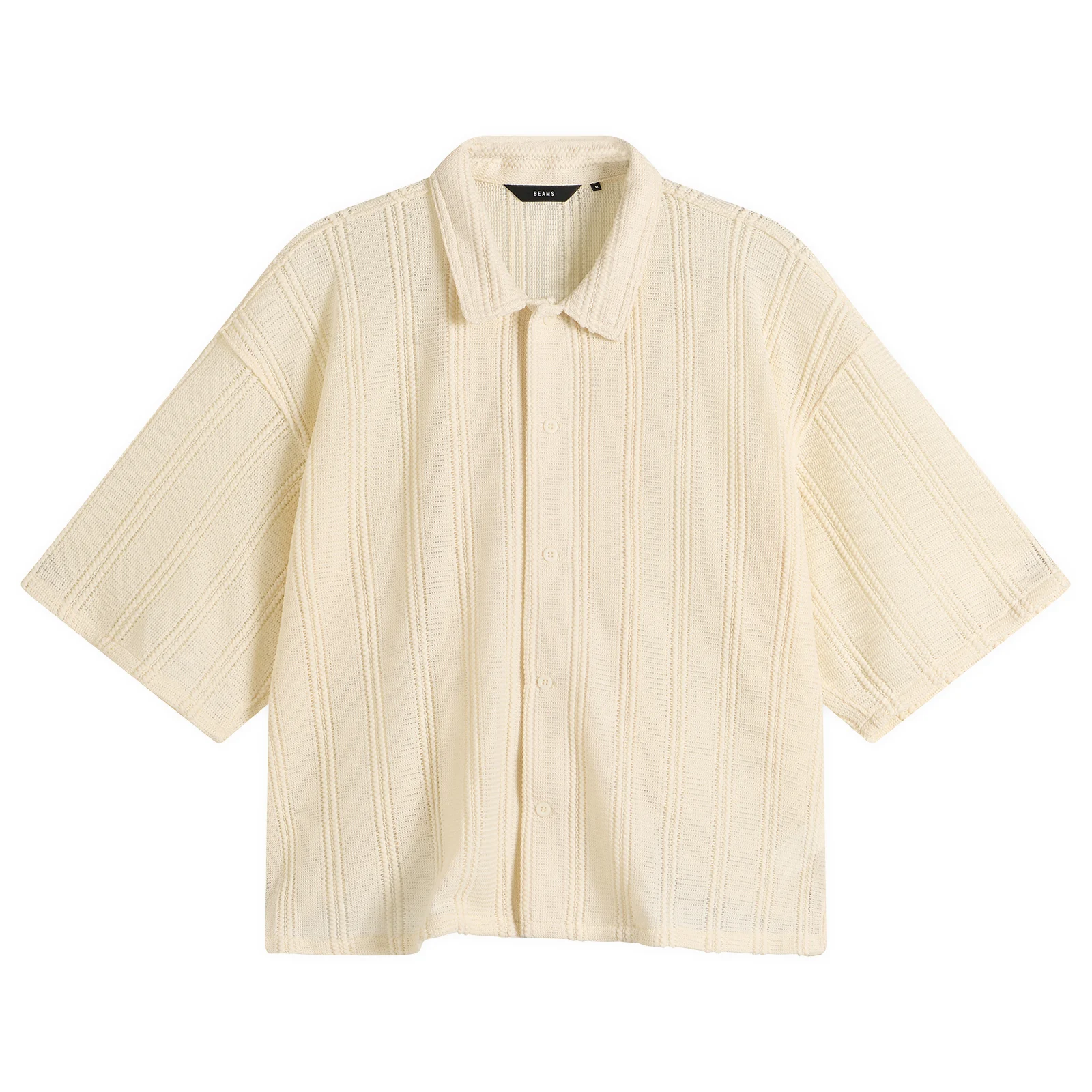 BEAMS Mesh Open Collar Shirt