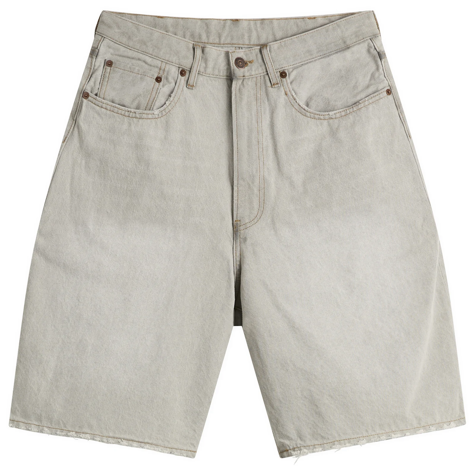 BEAMS Damage Denim Shorts