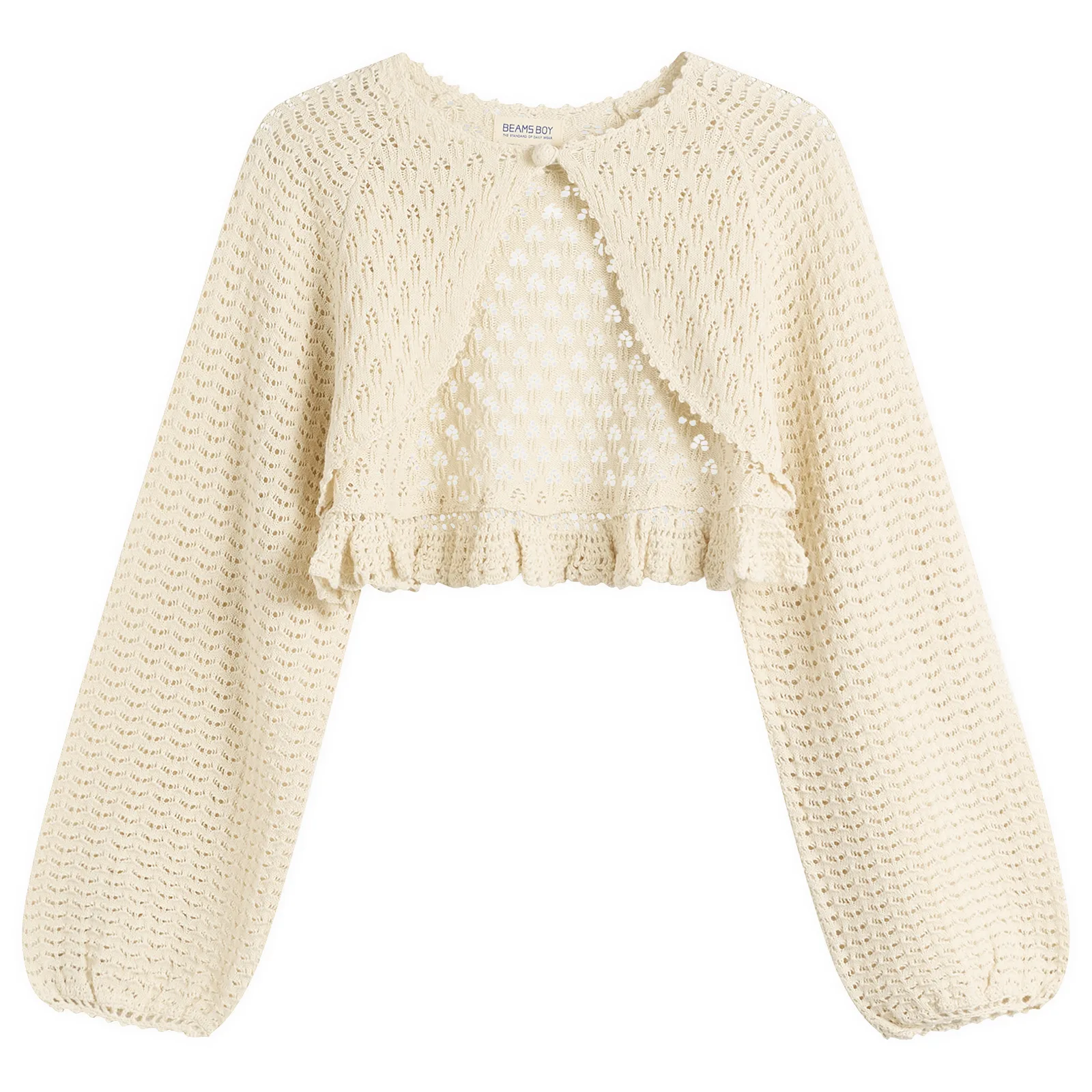 Beams Boy Lace Knit Cardigan
