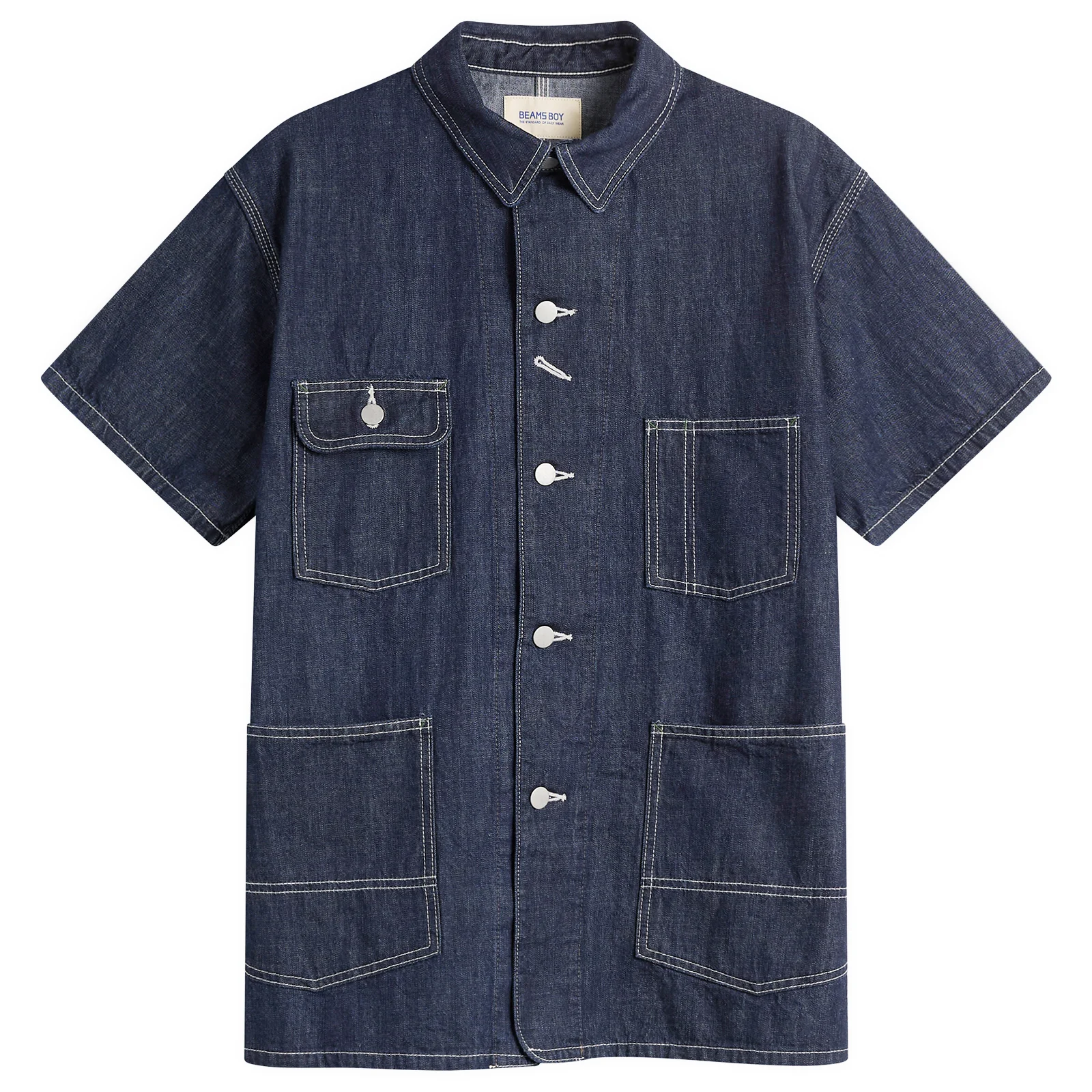 Beams Boy Denim Short Sleeve top
