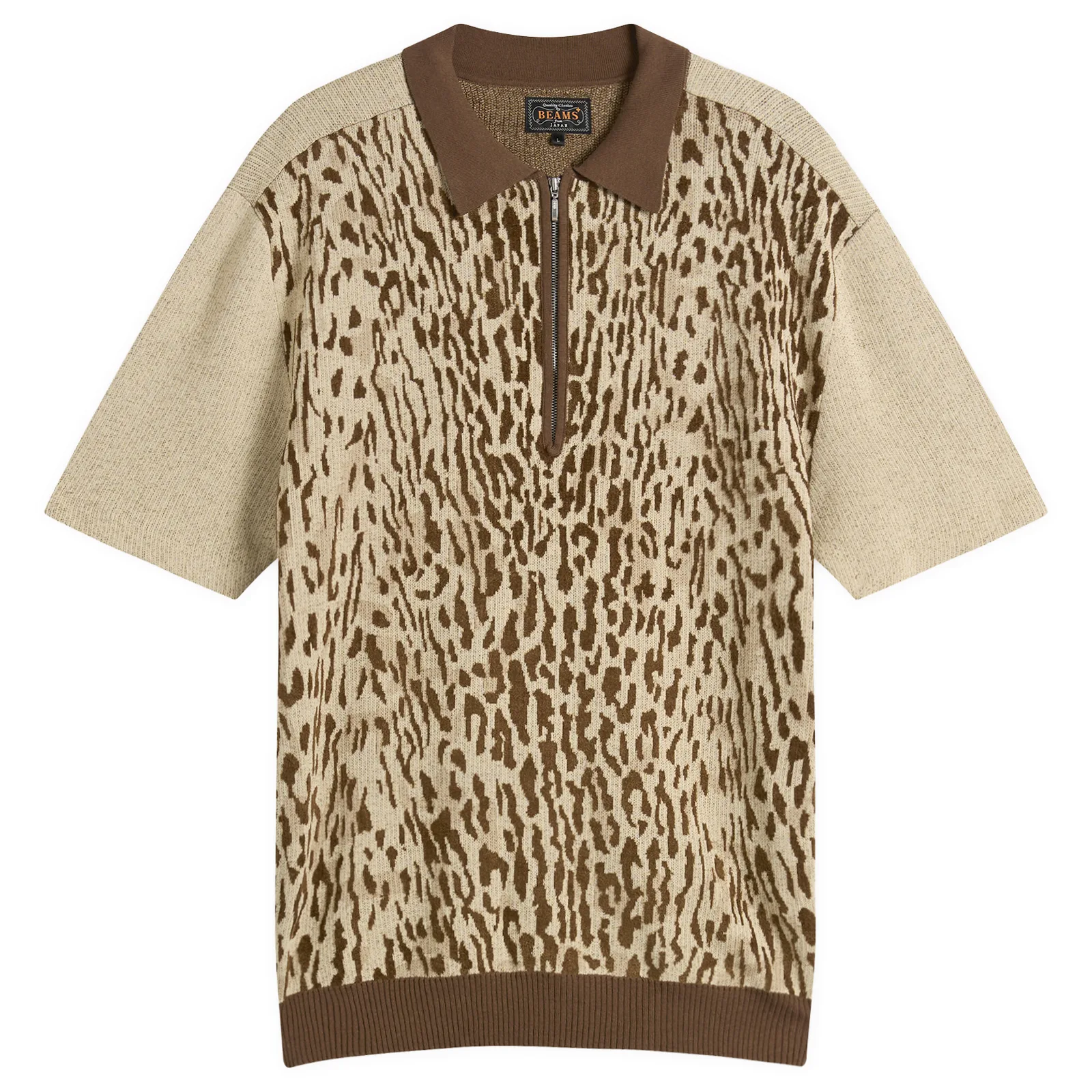 Beams Plus Animal Jacquard Knit Polo