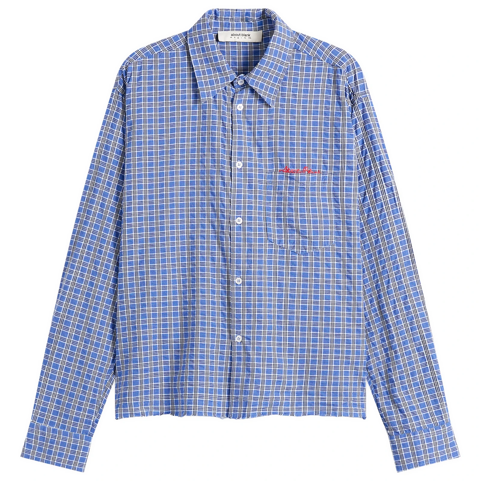 about:blank Raw Hem Check Shirt