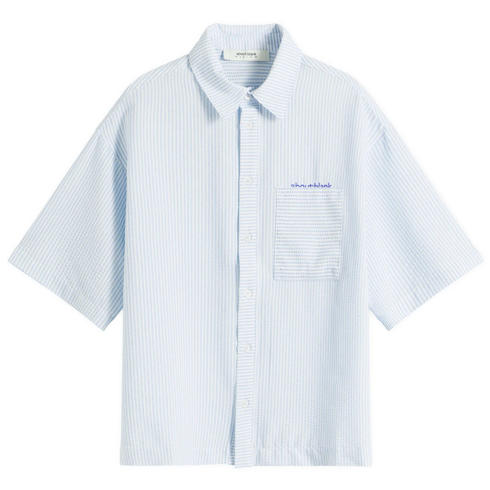 about:blank Seersucker Short Sleeve Shirt
