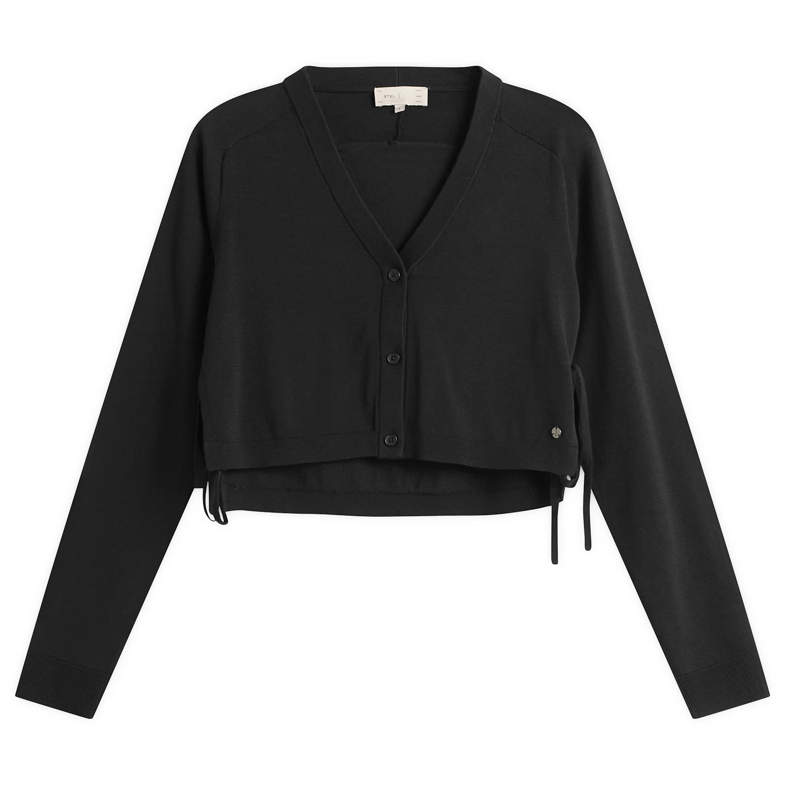 STEL side tie V neck jumper