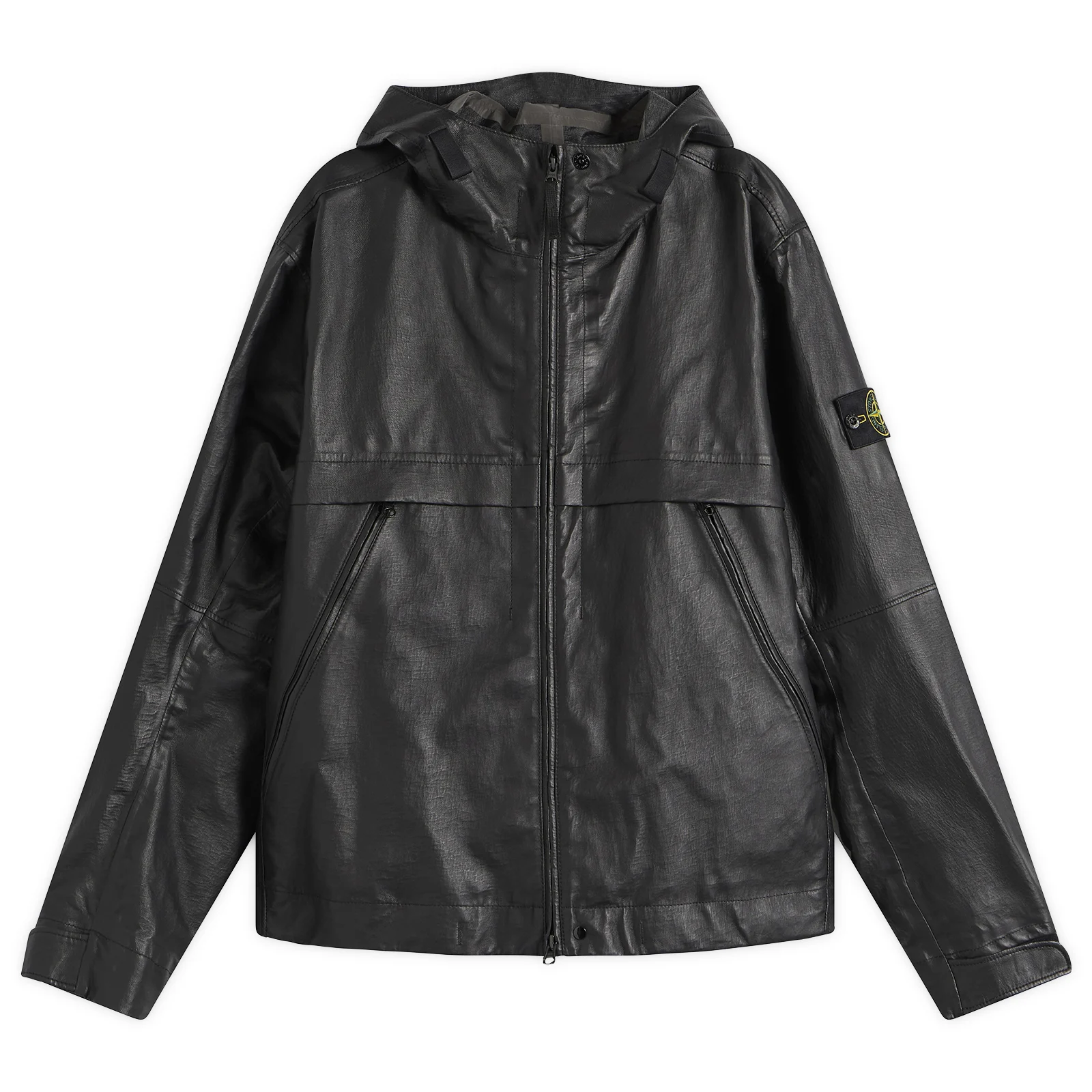 Stone Island Leather Organza Hooded Jacket